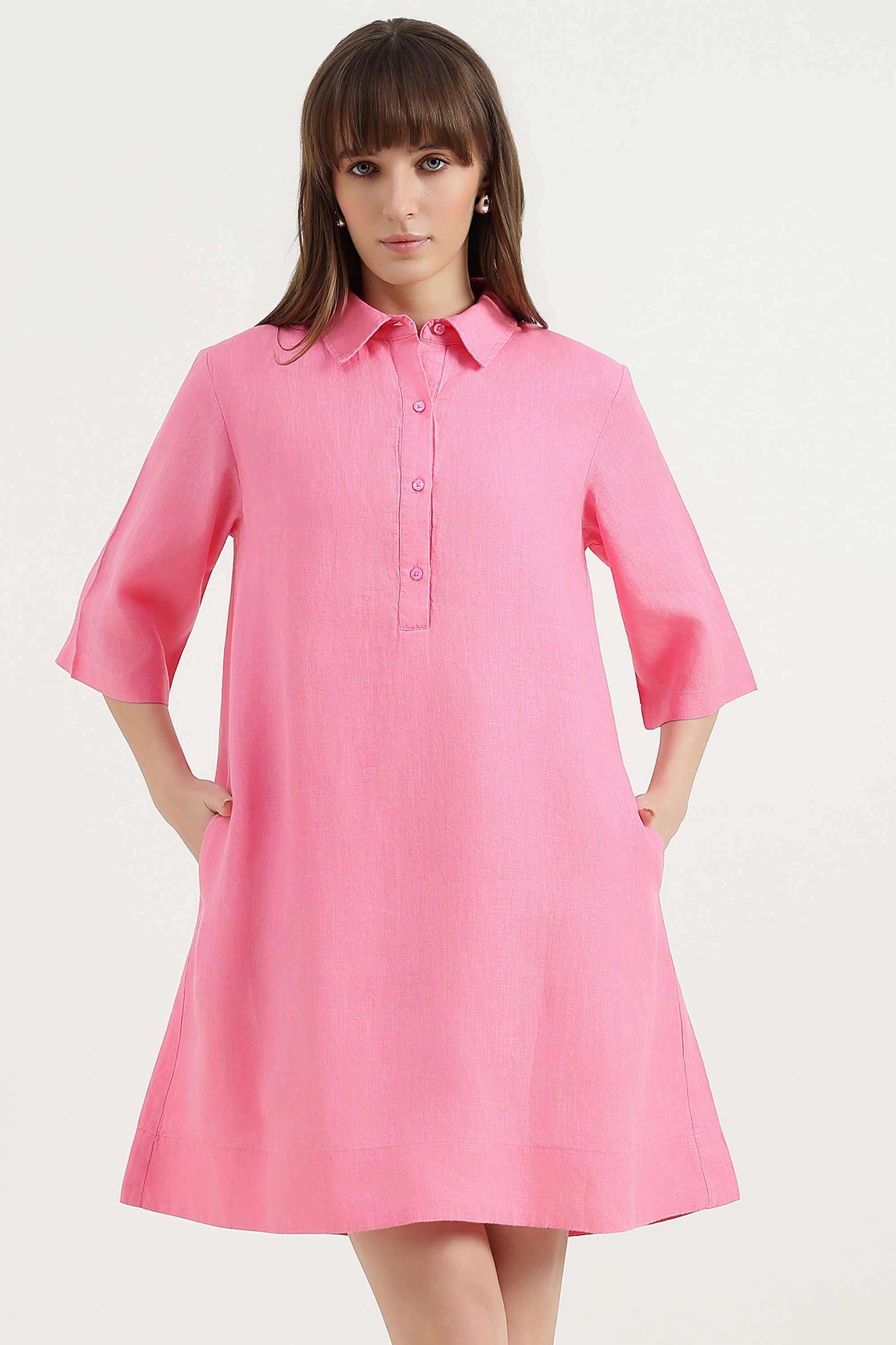 madewell green linen dress The Linen V-Neck Maxi Dress main image 1