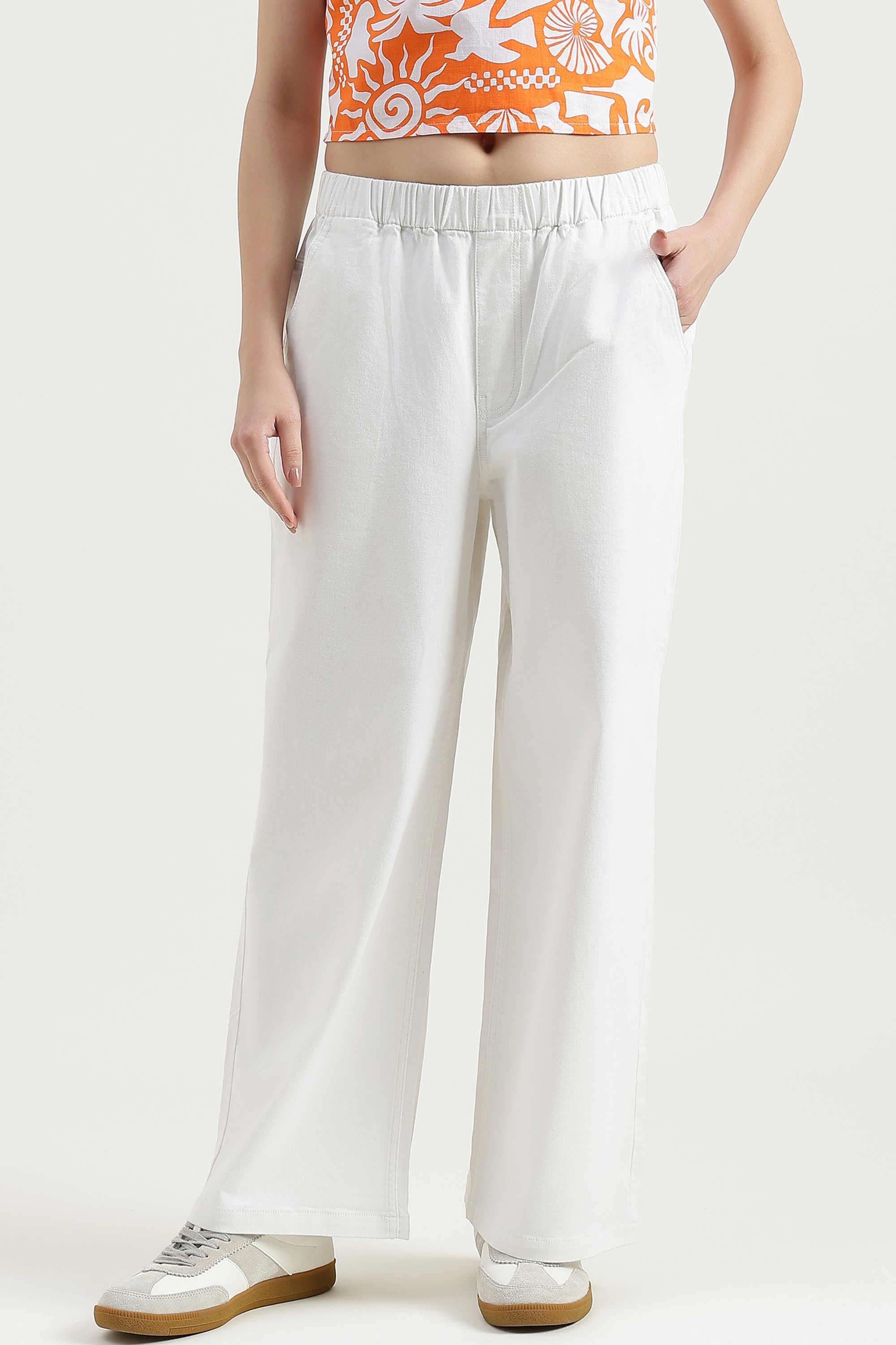 Solid-Blended-Fabric-Women-s-Casual-Wear-Jeans