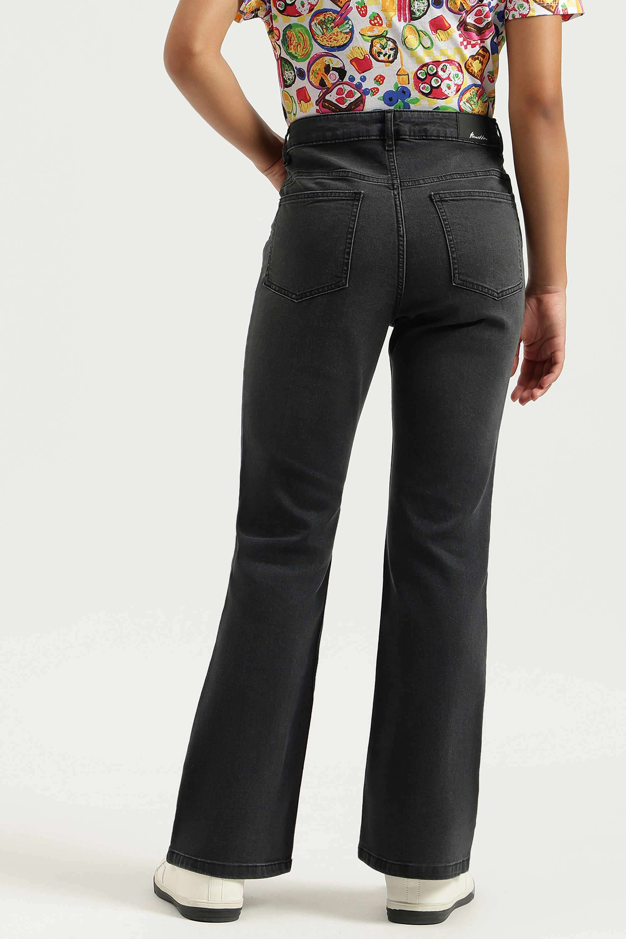 Solid-Blended-Fabric-Bootcut-Fit-Women-s-Jeans