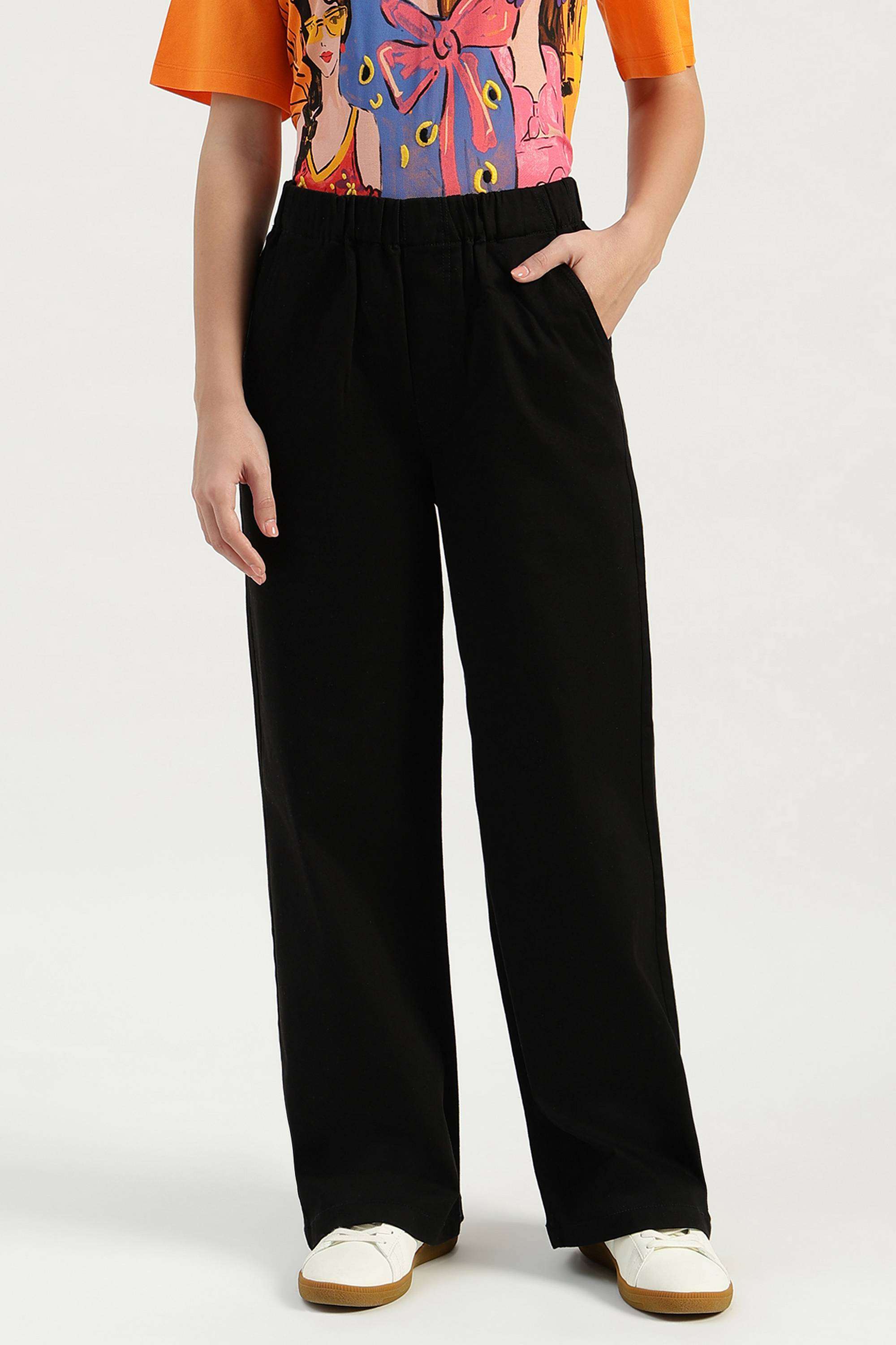Solid-Relaxed-Fit-Blended-Fabric-Women-s-Casual-Wear-Jeans