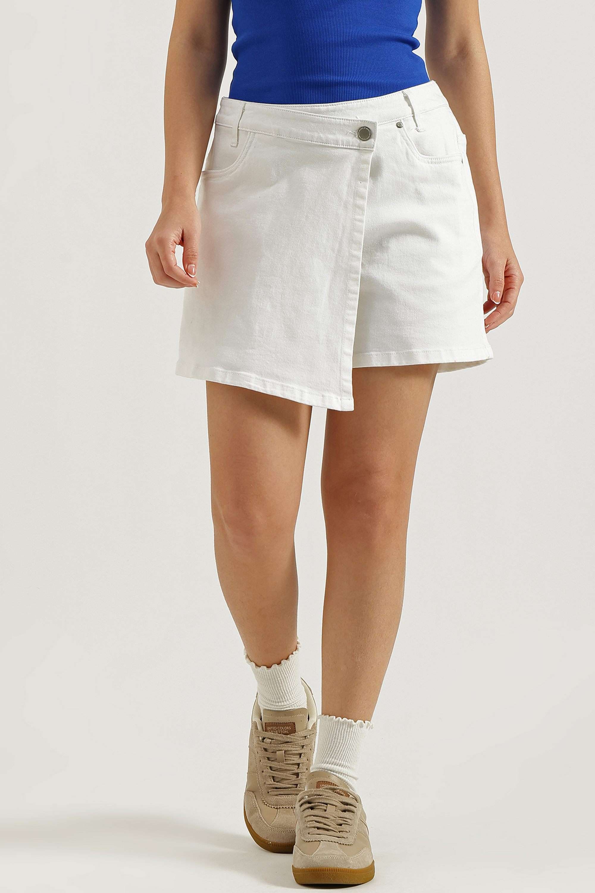 united colors of benetton Regular Fit Mid Thigh Blended Fabric Women's Casual Wear Skorts-picture-37