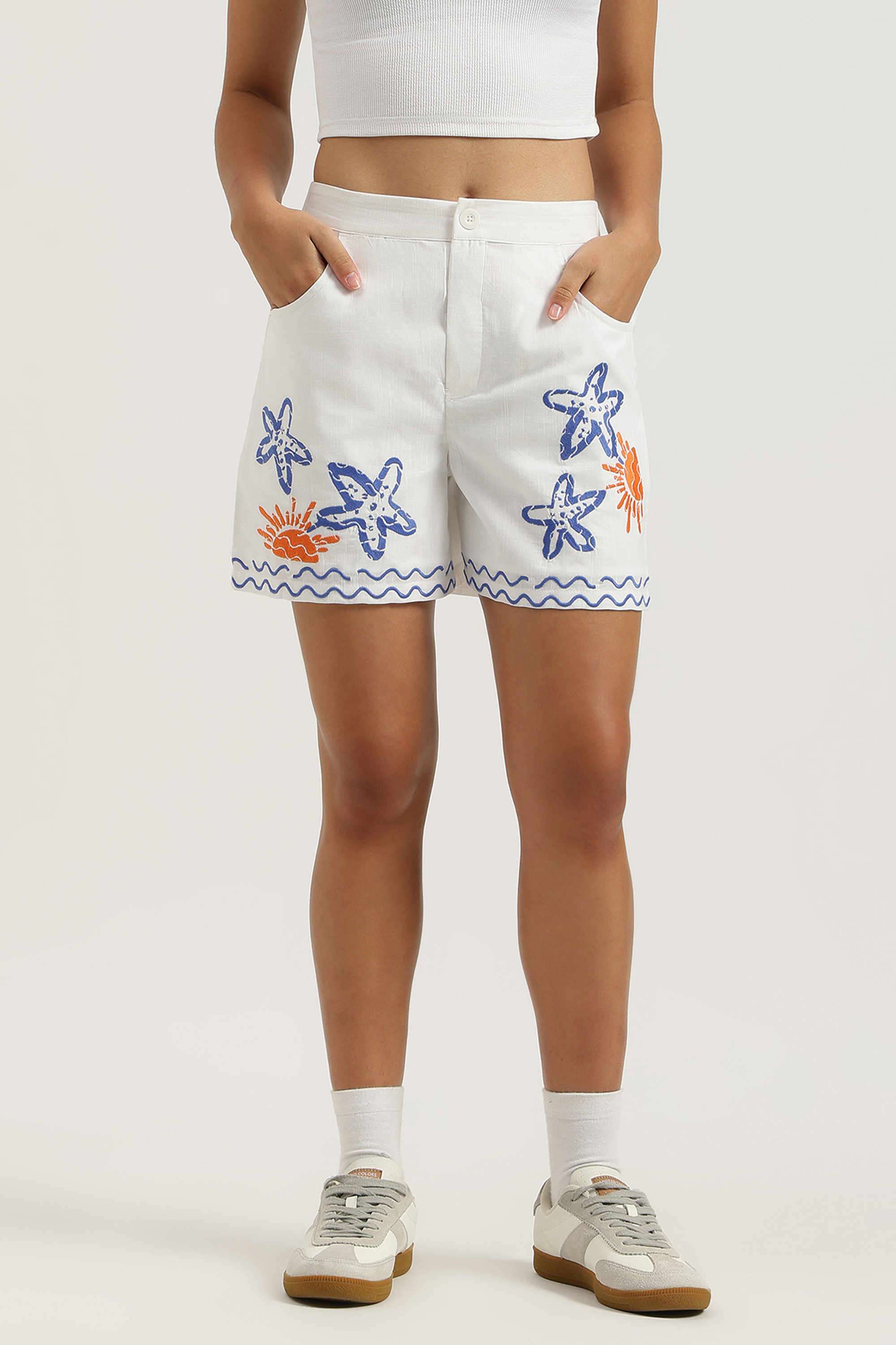 united colors of benetton Solid Cotton Regular Fit Women's Shorts-picture-20