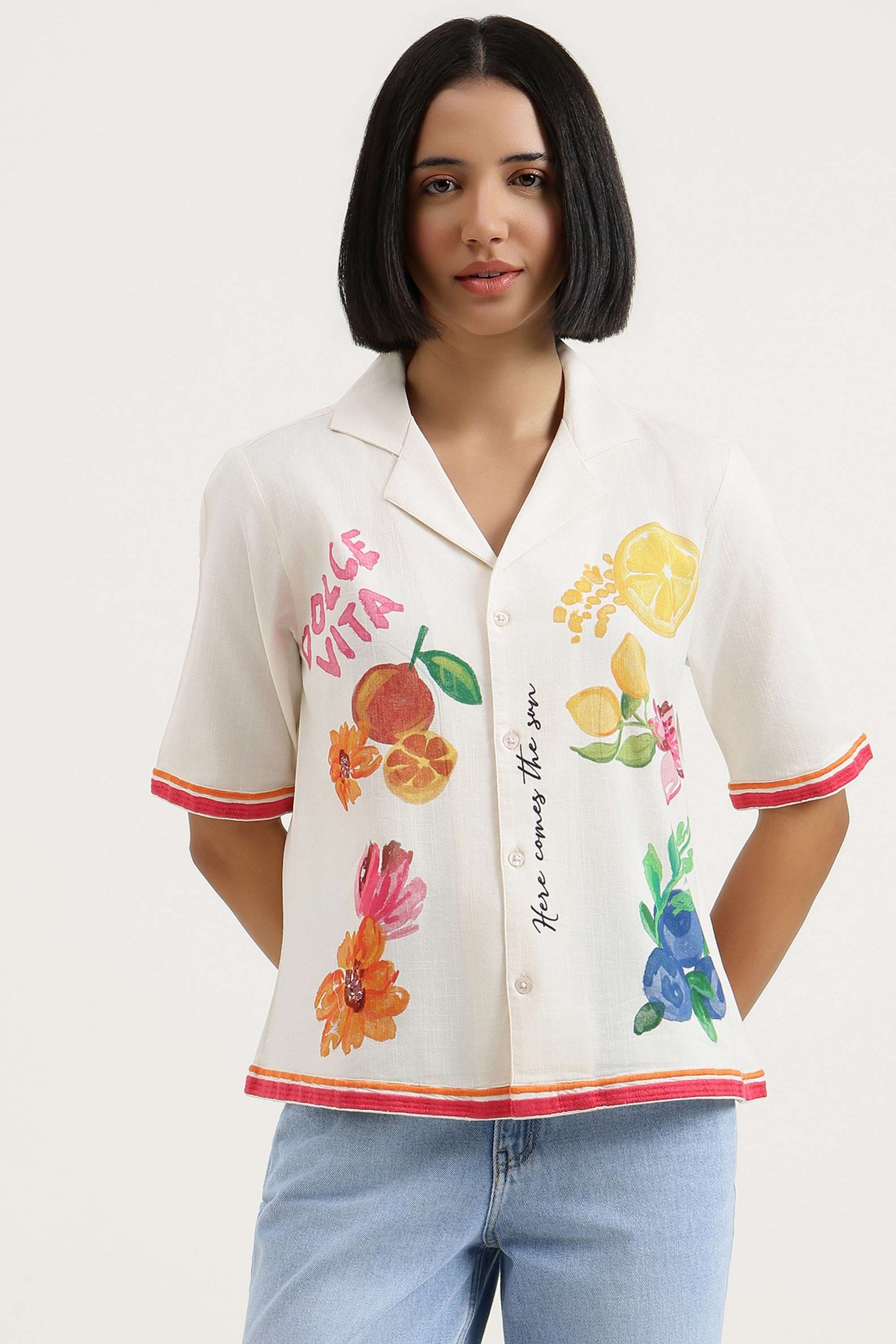 Printed-Cotton-Collared-Women-s-Shirt