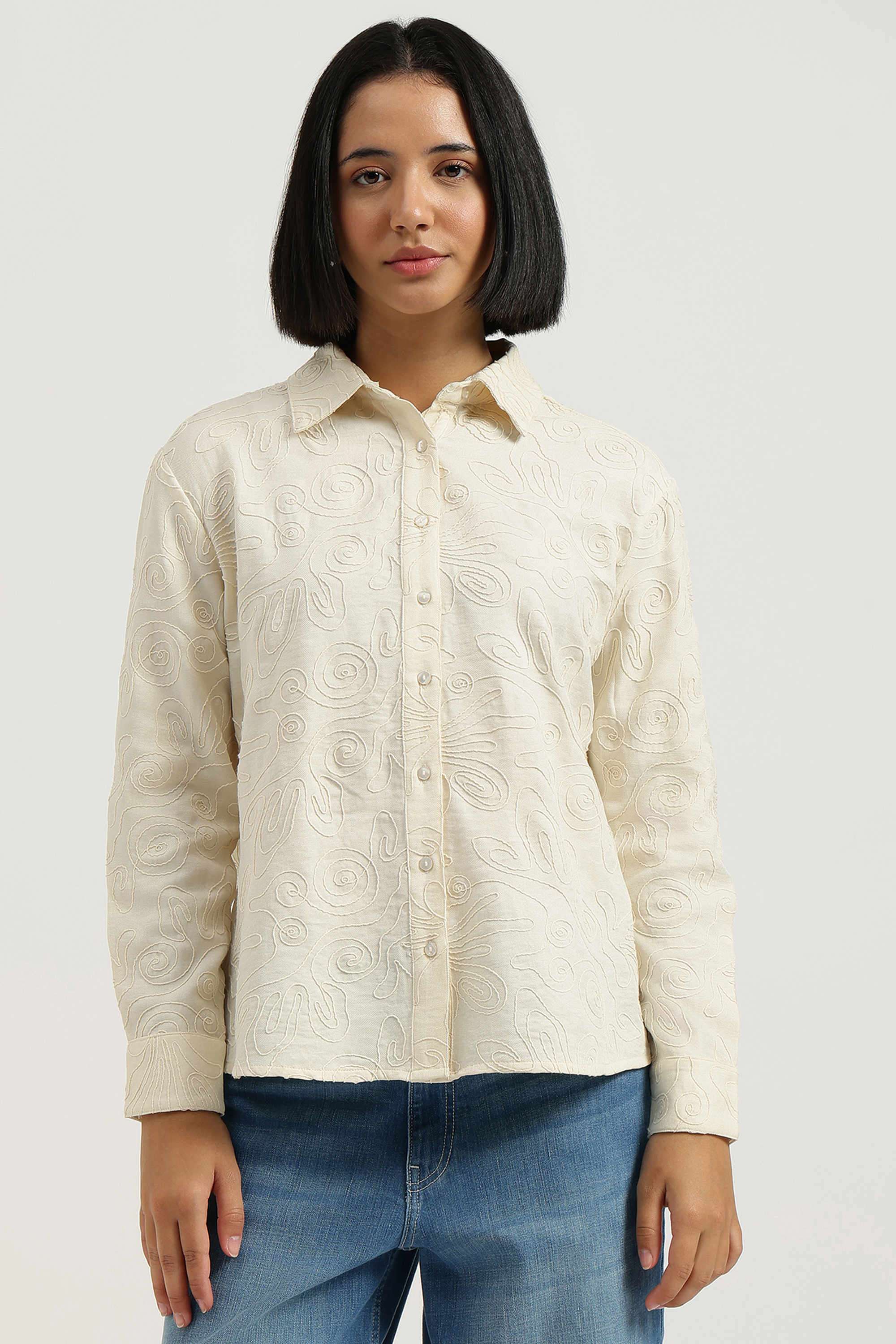 united colors of benetton Printed Polyester Regular Fit Women's Shirt-picture-32