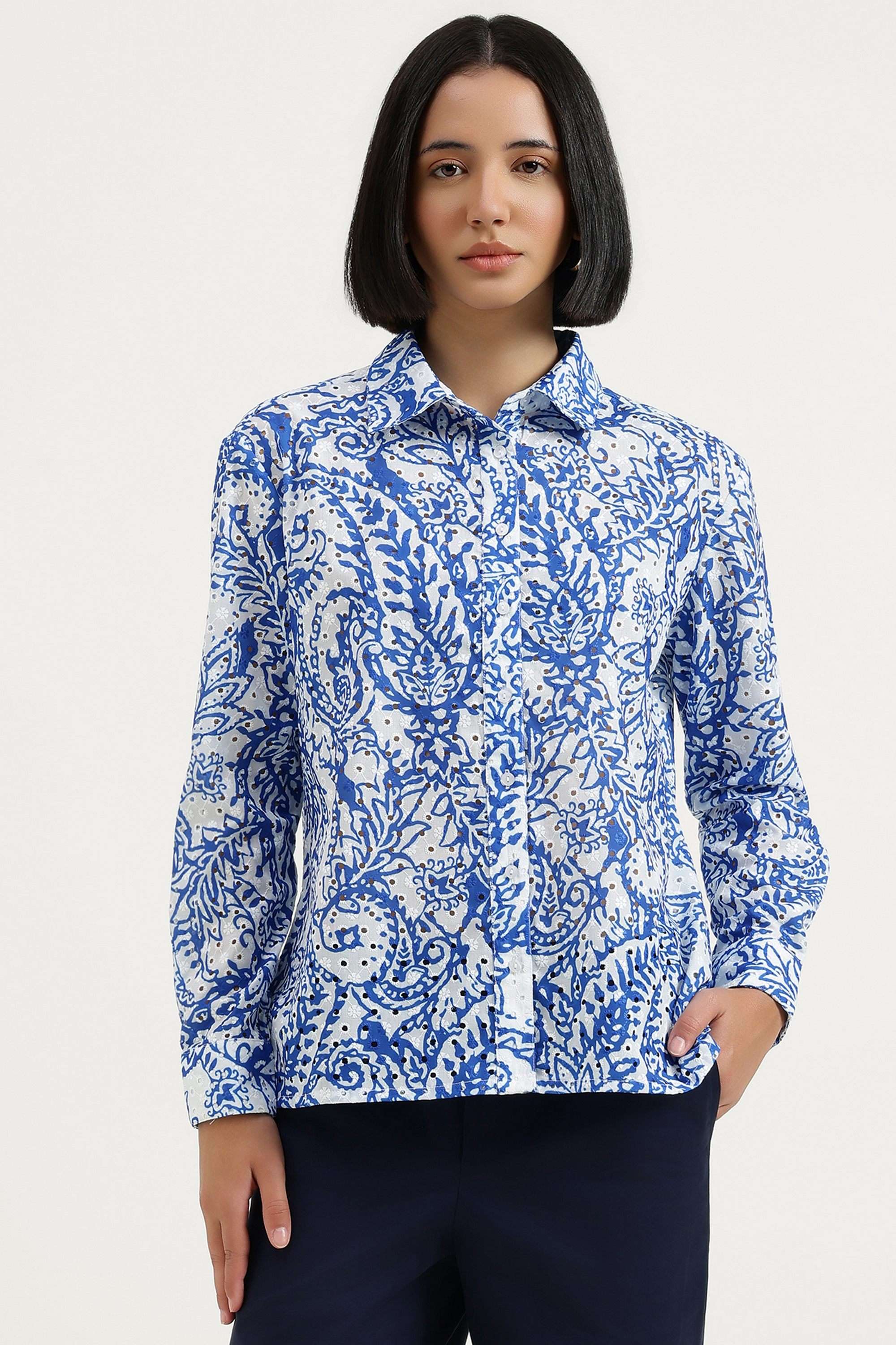 Printed-Cotton-Collared-Women-s-Shirt