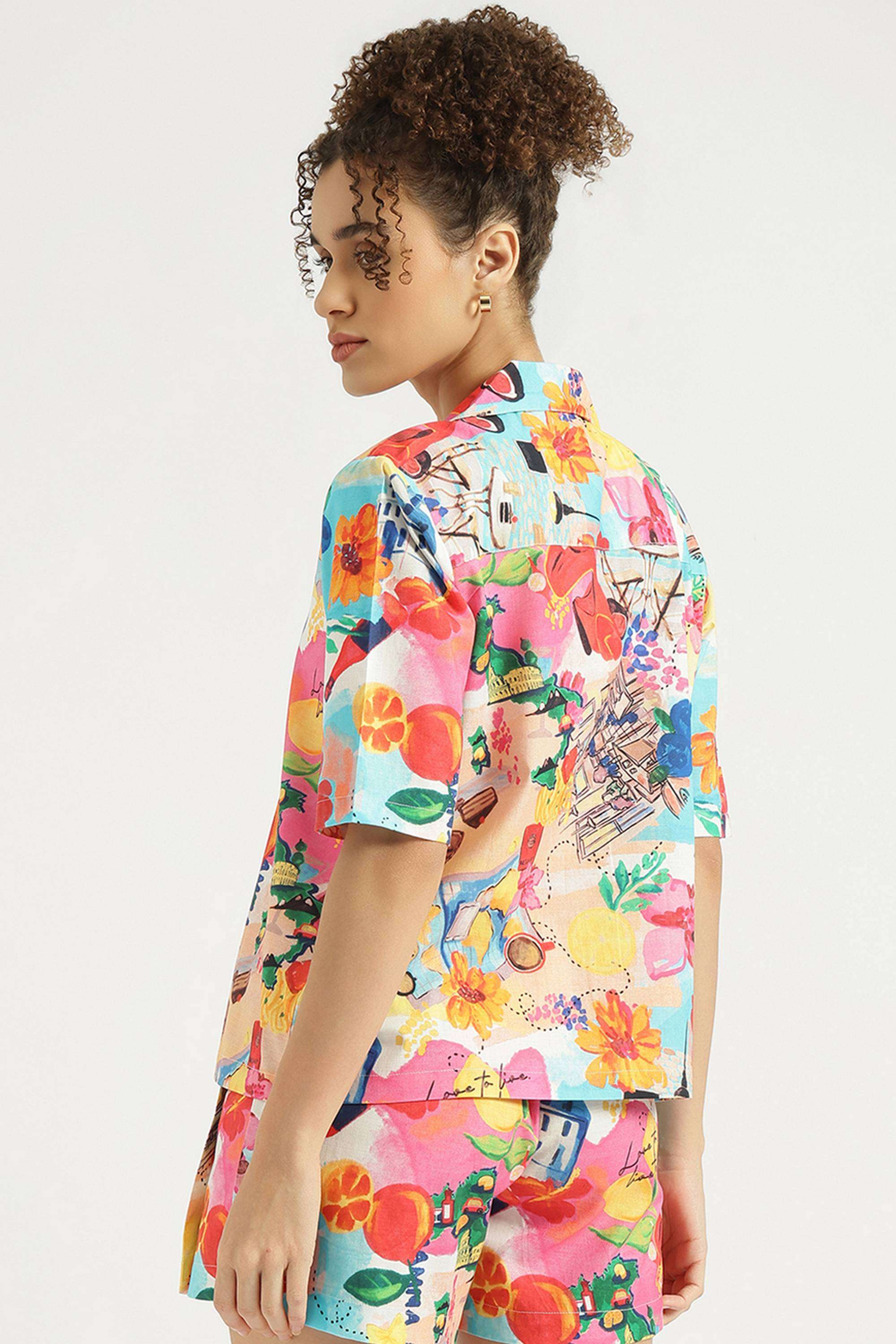 Printed-Cotton-Blend-Collared-Women-s-Shirt