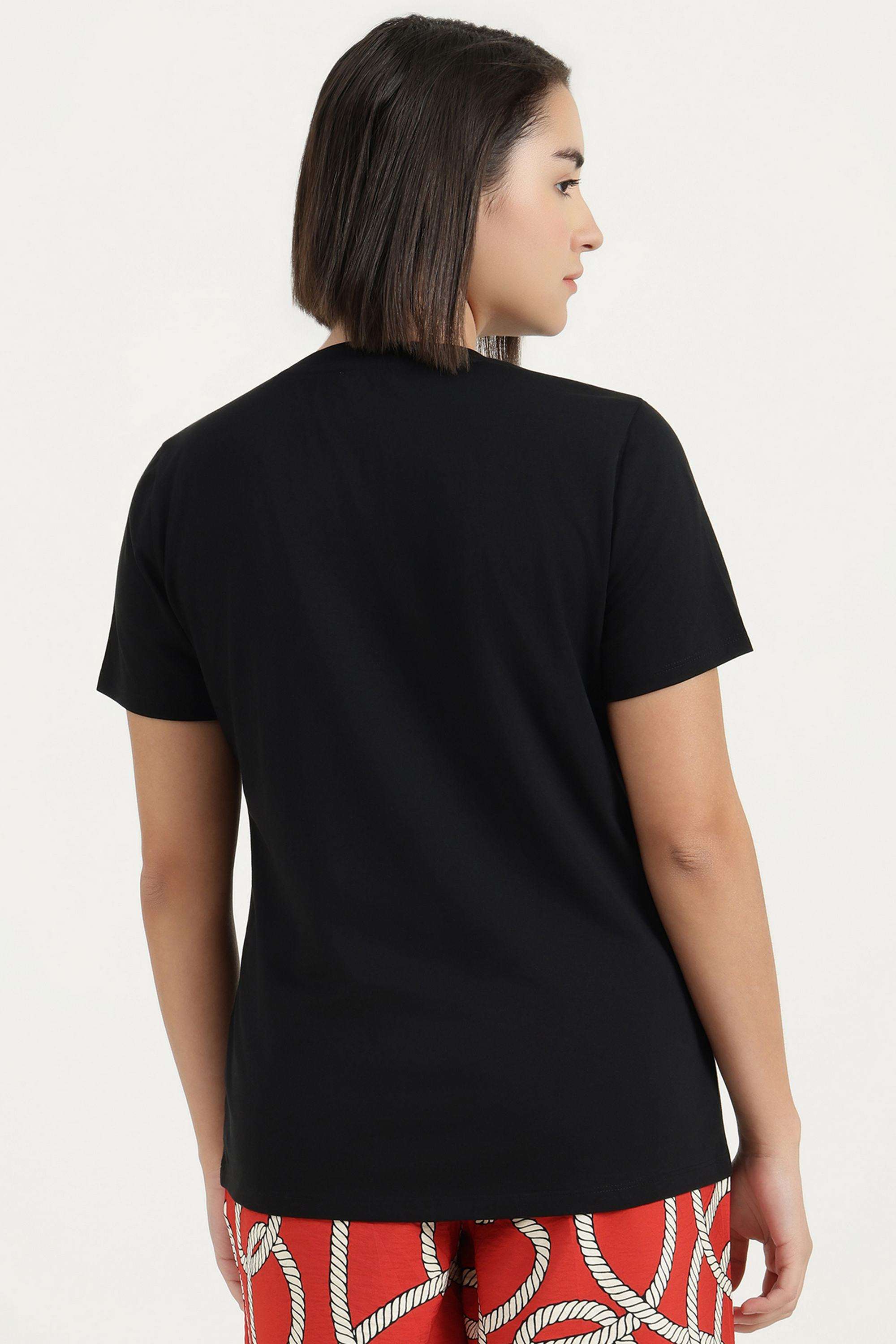 Solid-Blended-Fabric-Round-Neck-Women-s-Top
