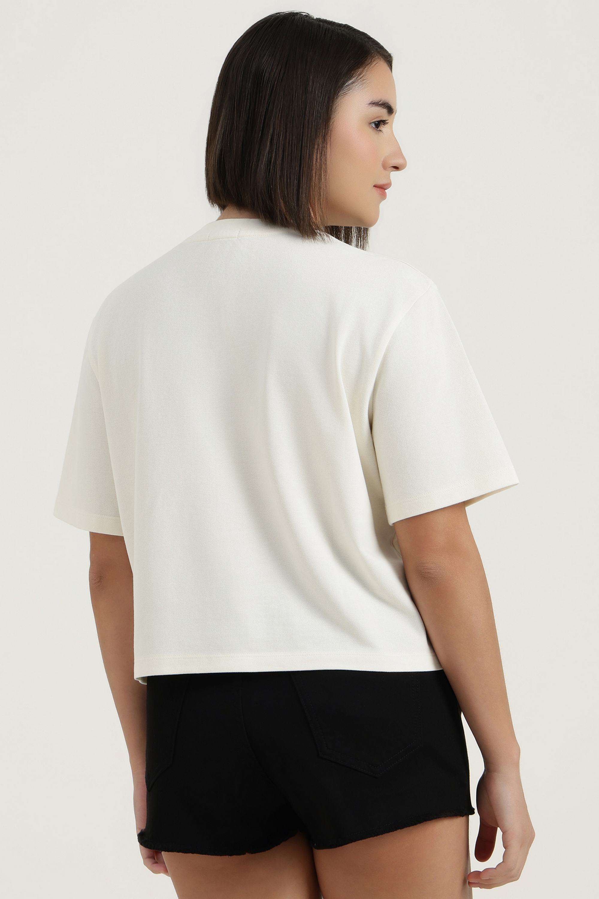 Solid-Blended-Fabric-Round-Neck-Women-s-Top