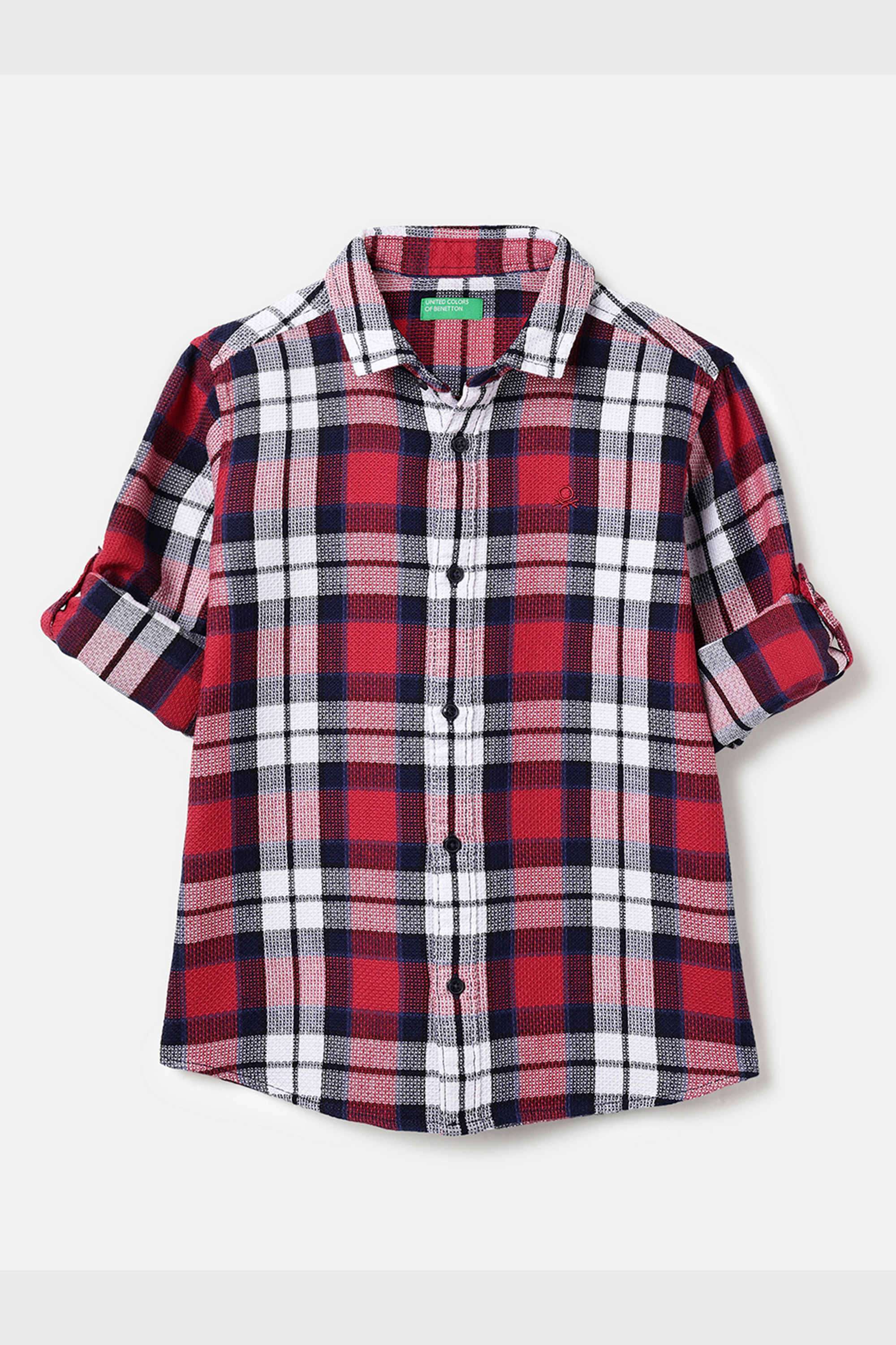Checks-Cotton-Blend-Classic-Collar-Boys-Shirt