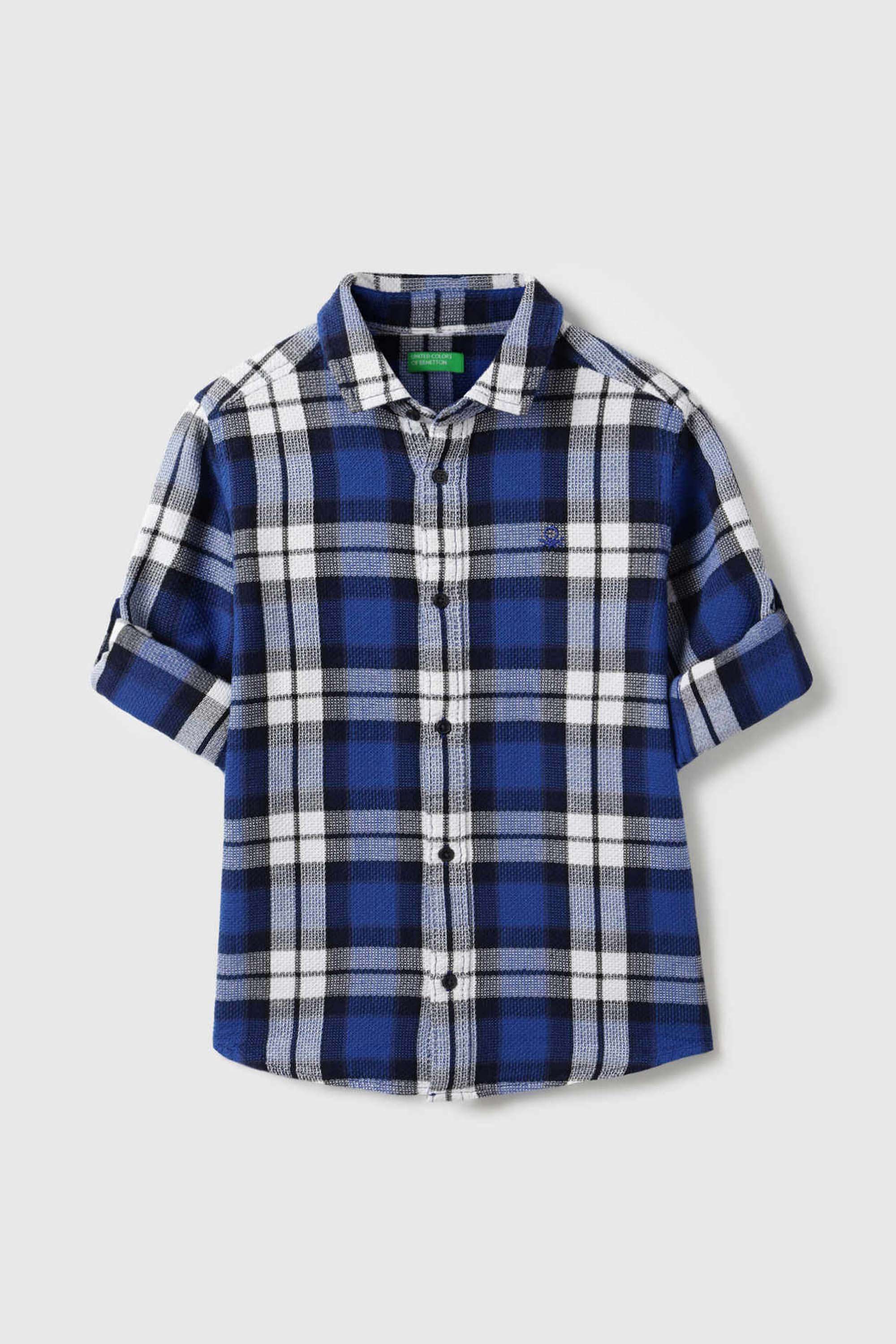 Checks-Cotton-Blend-Classic-Collar-Boys-Shirt