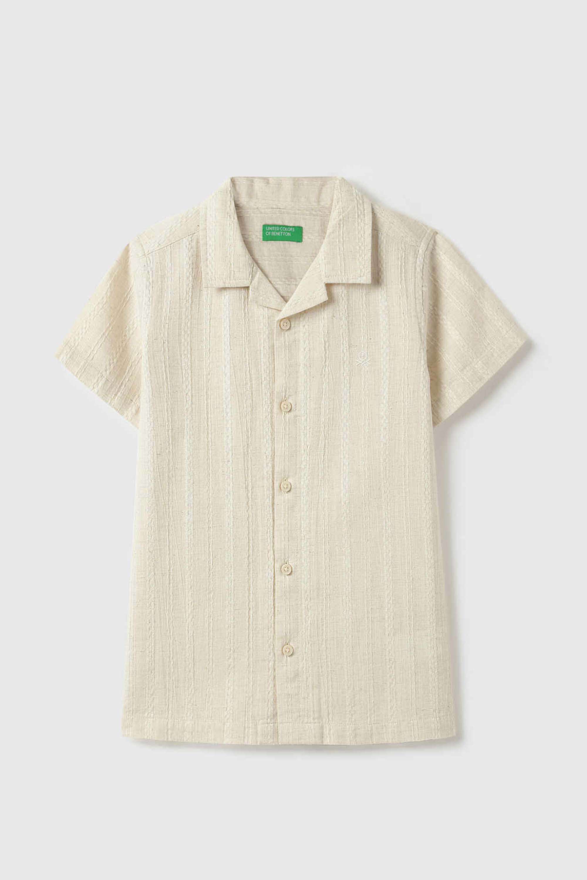 Solid-Cotton-Blend-Classic-Collar-Boys-Shirt