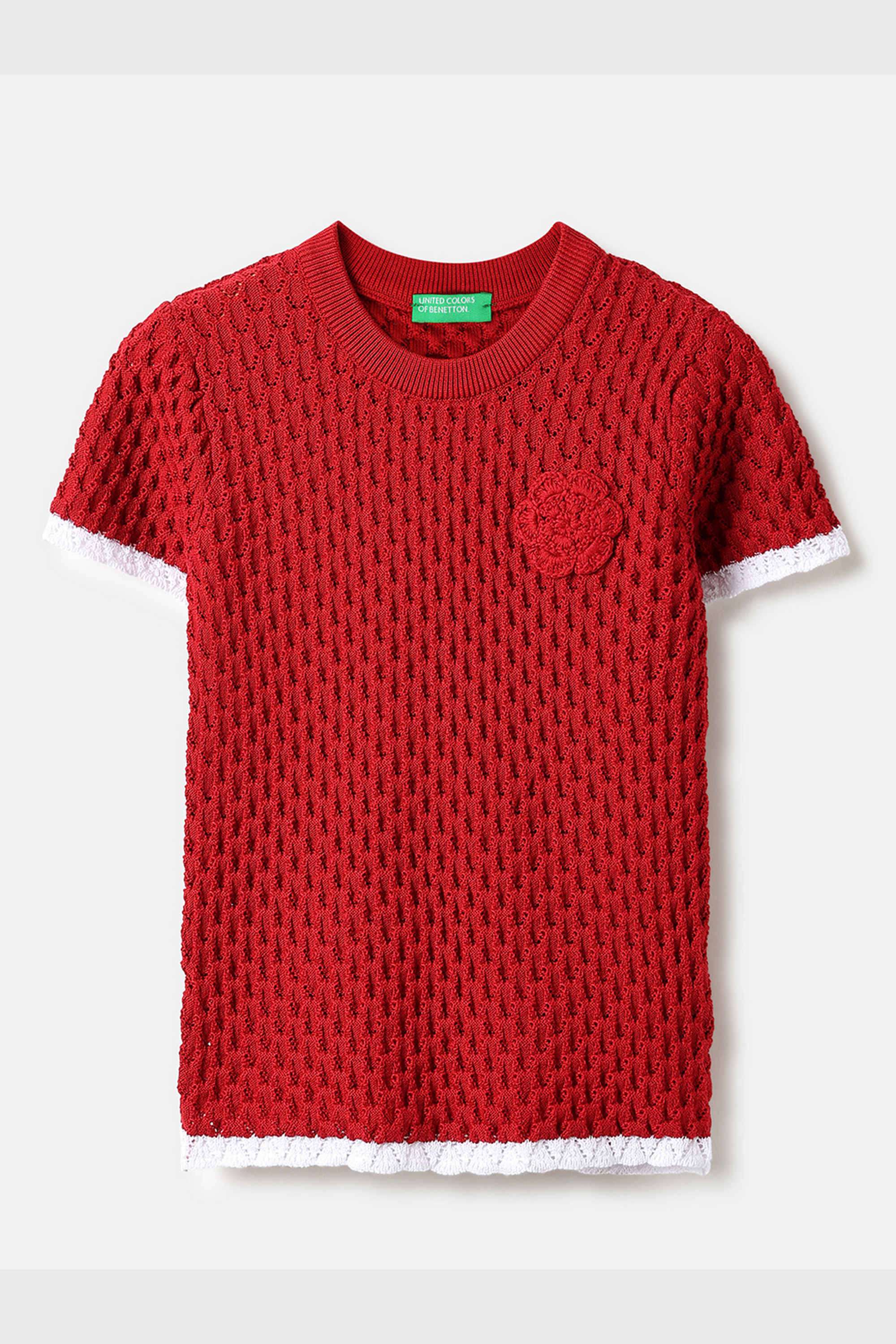 Textured-Cotton-Round-Neck-Girls-Top