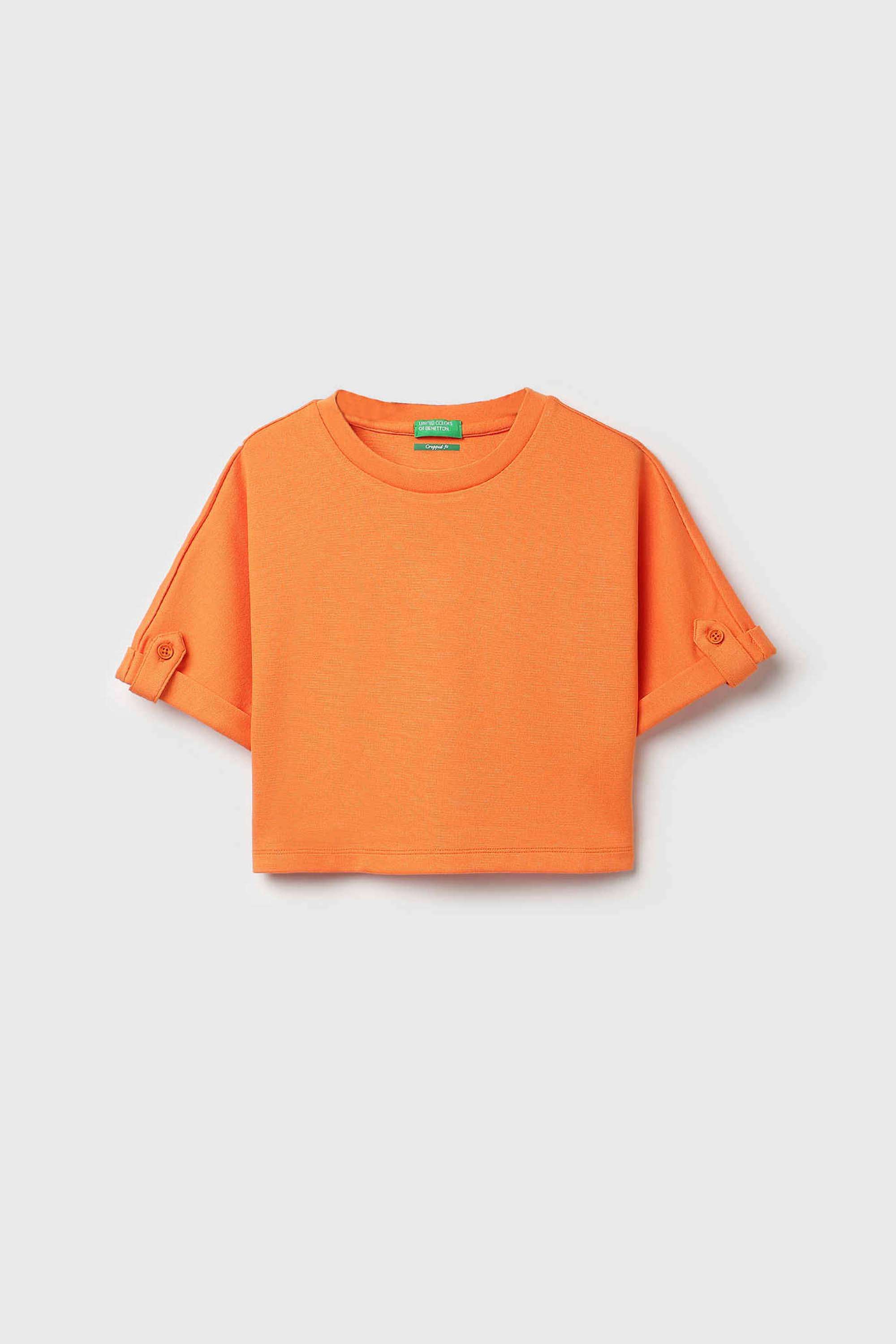 Solid-Viscose-Round-Neck-Girls-T-shirt
