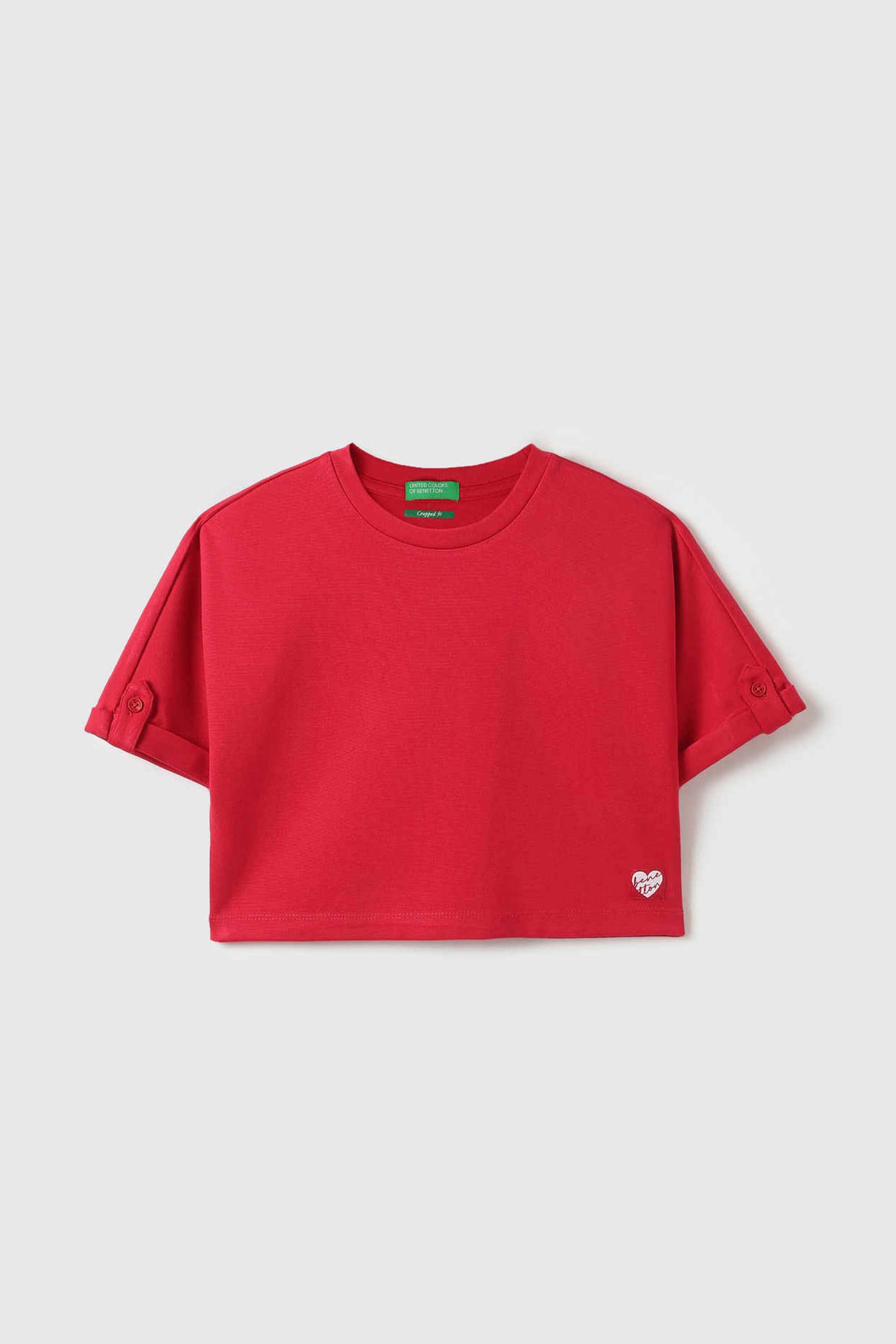 Solid-Viscose-Round-Neck-Girls-T-Shirt
