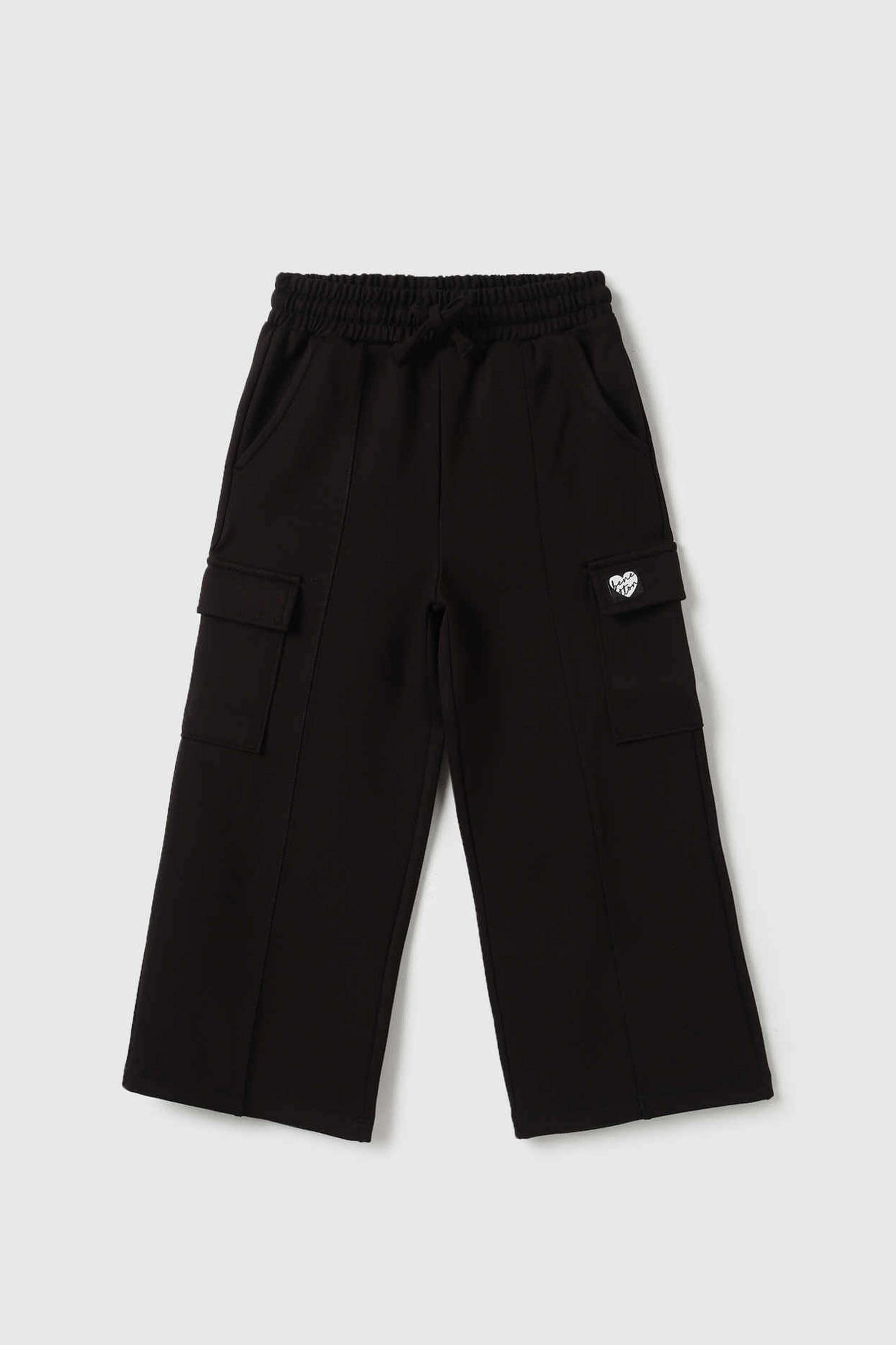 Solid-Viscose-Regular-Fit-Girls-Track-Pants