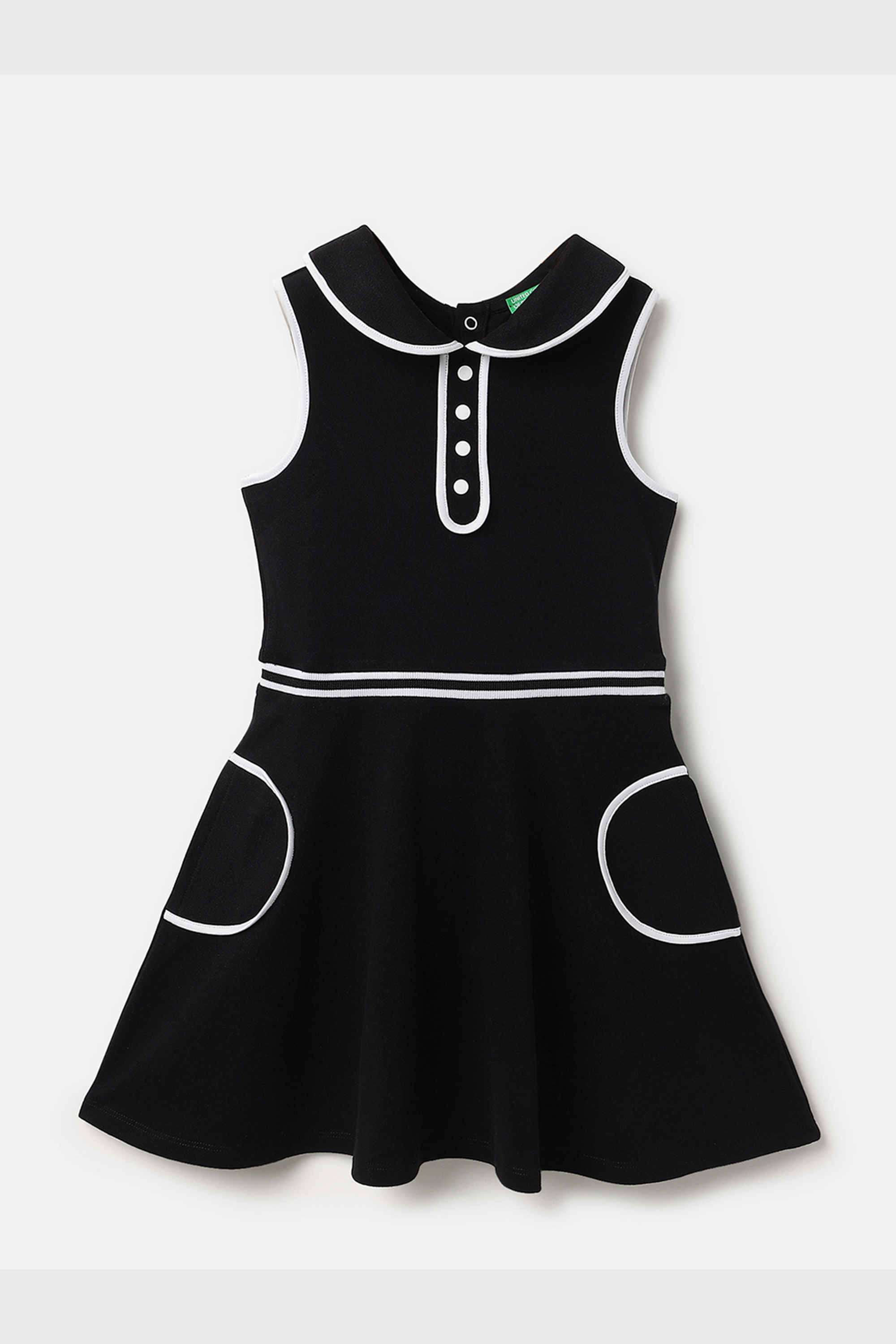 Solid-Cotton-Blend-Polo-Girls-Casual-Wear-Dress