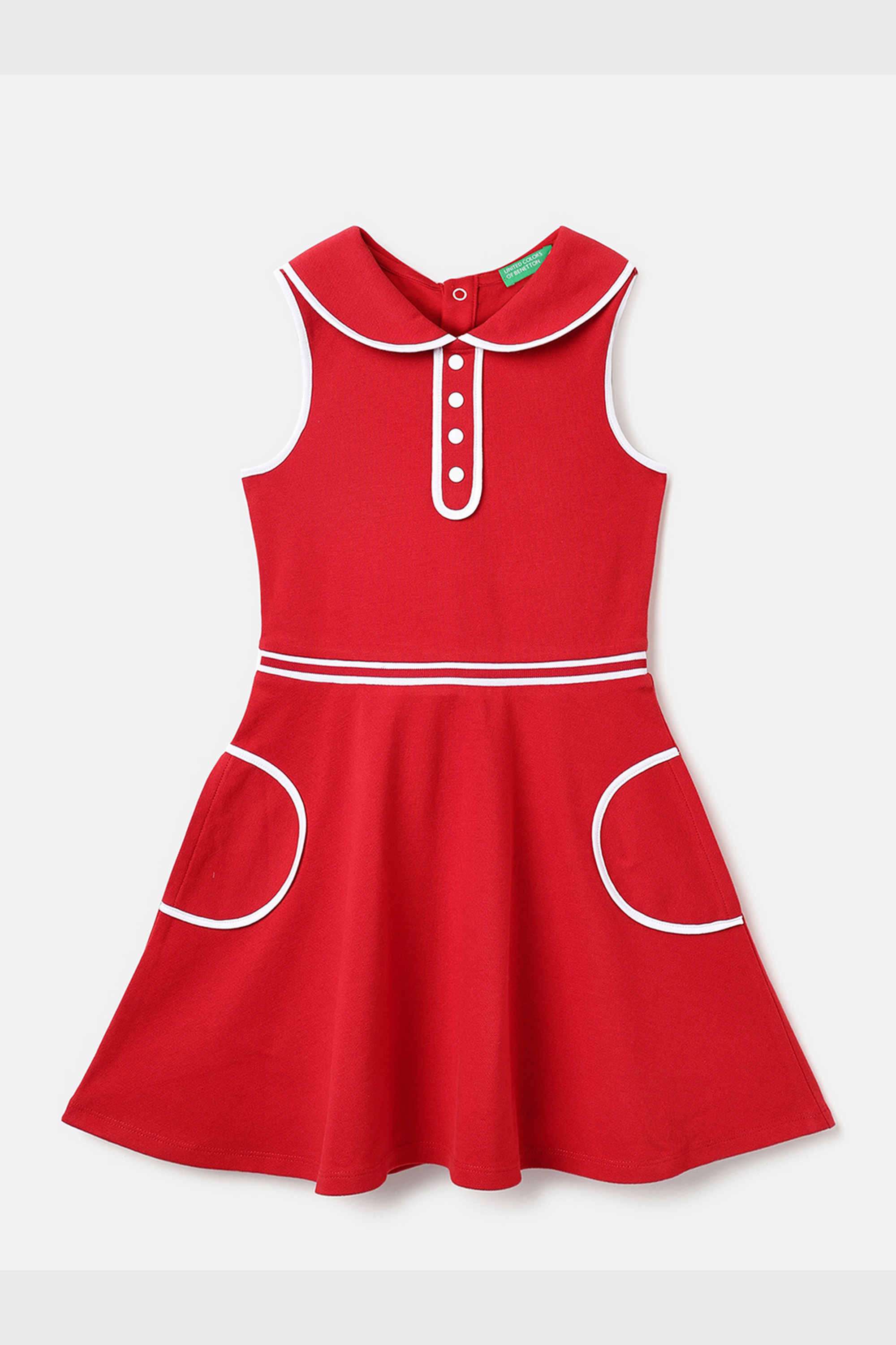Solid-Cotton-Blend-Polo-Girls-Casual-Wear-Dress