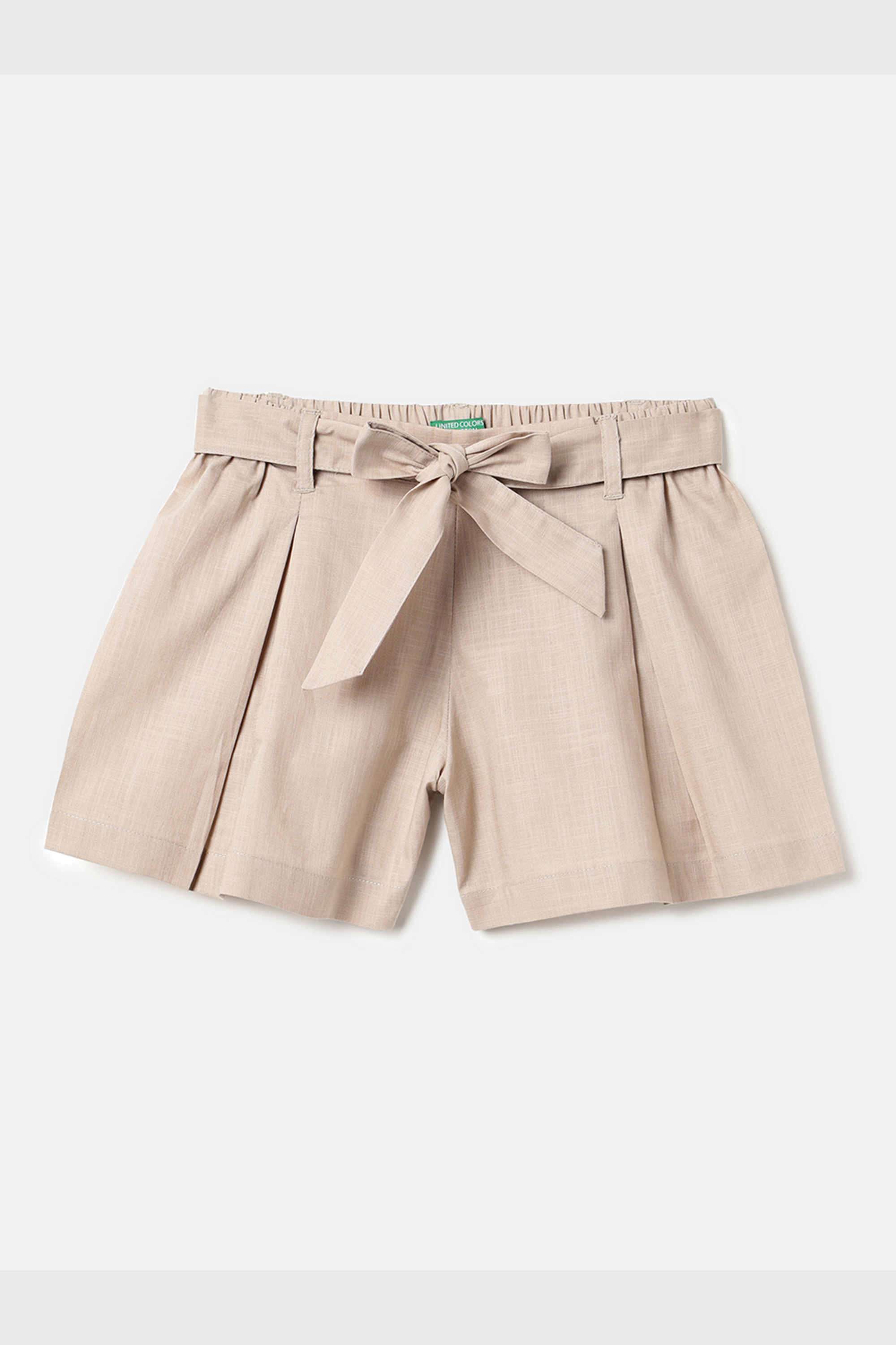 Solid-Cotton-Regular-Fit-Girls-Shorts
