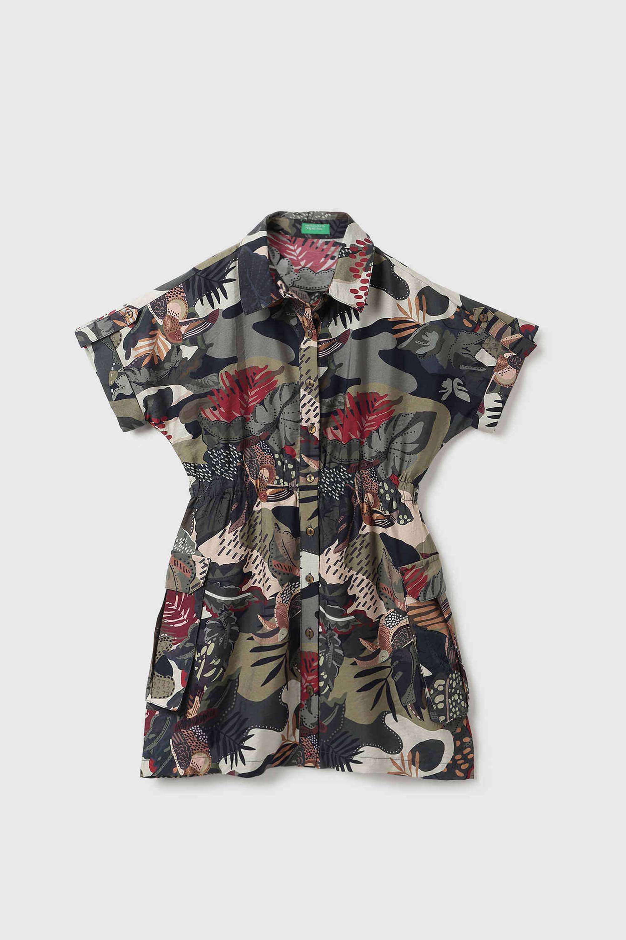 Printed-Viscose-Collared-Girls-Casual-Wear-Dress