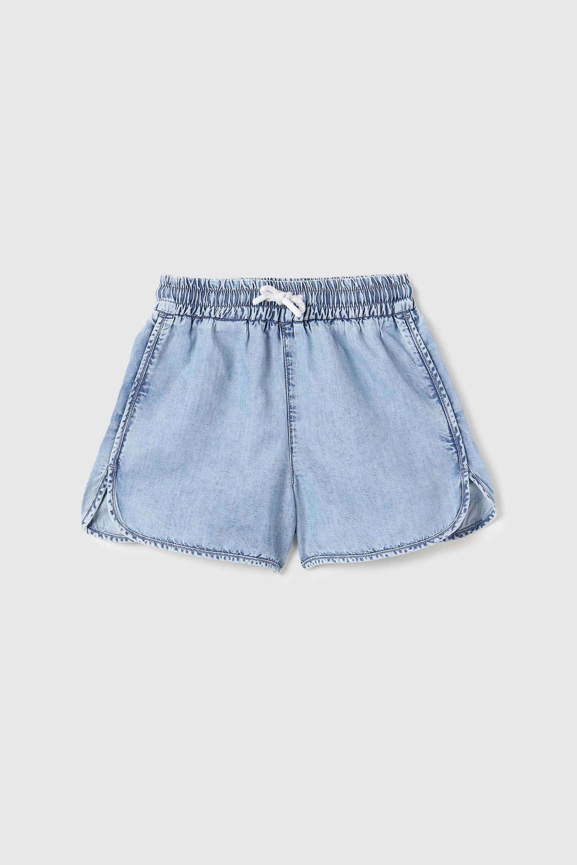 Solid-Cotton-Blend-Regular-Fit-Girls-Shorts