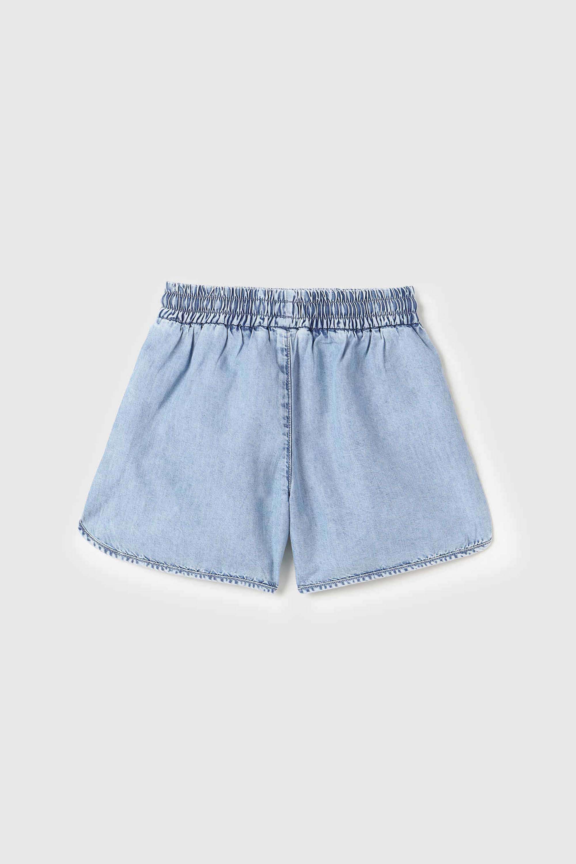 Solid-Cotton-Blend-Regular-Fit-Infant-Girls-Shorts