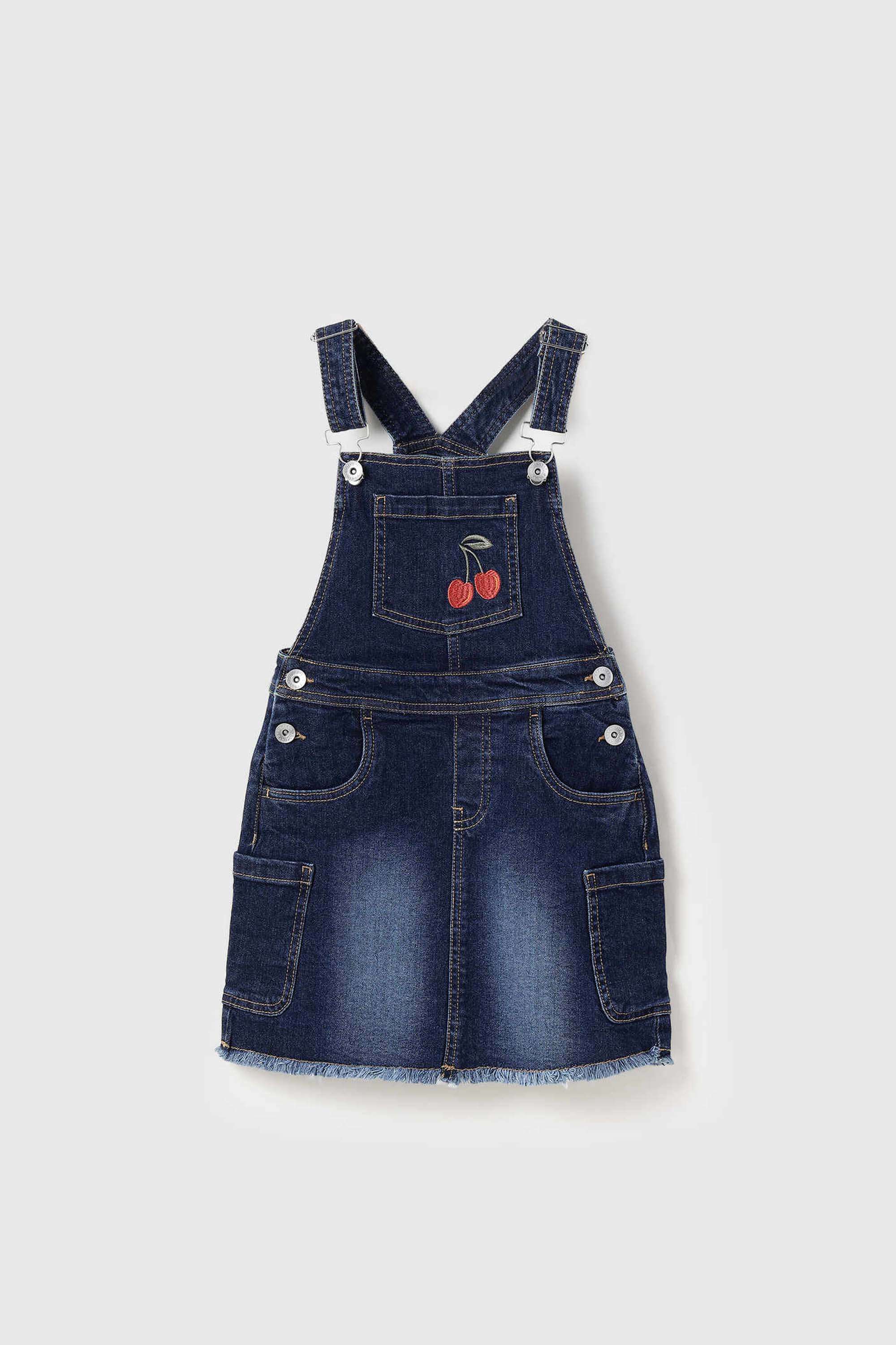 Solid-Cotton-Blend-Sleeveless-Girls-Casual-Wear-Dungaree