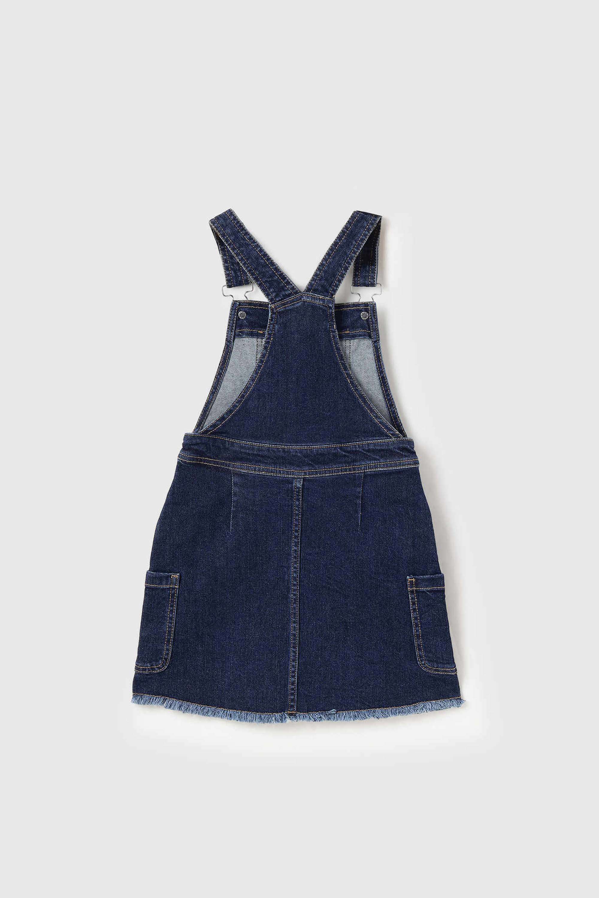 Solid-Cotton-Blend-Sleeveless-Girls-Casual-Wear-Dungaree