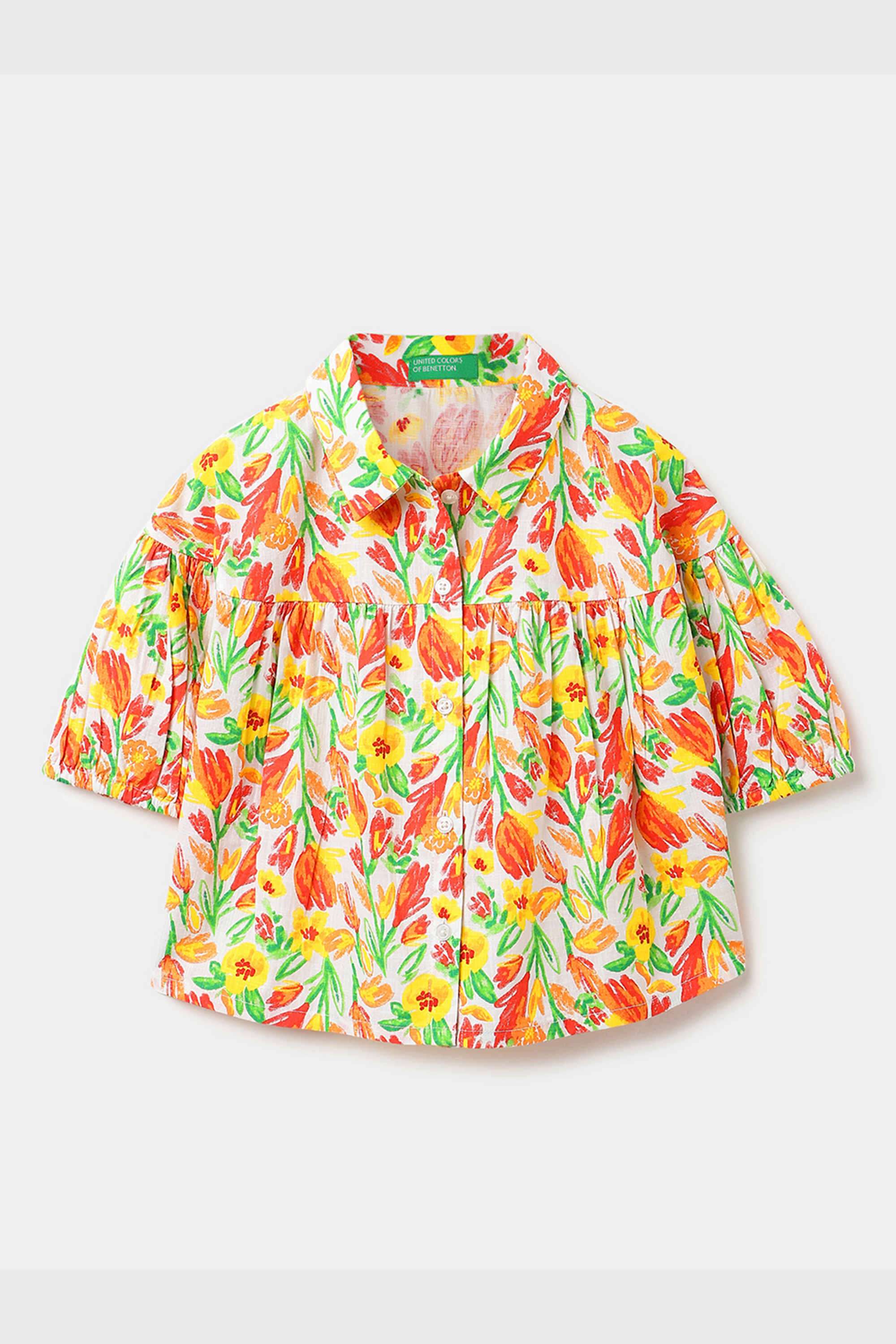 Printed-Cotton-Classic-Collar-Girls-Shirt