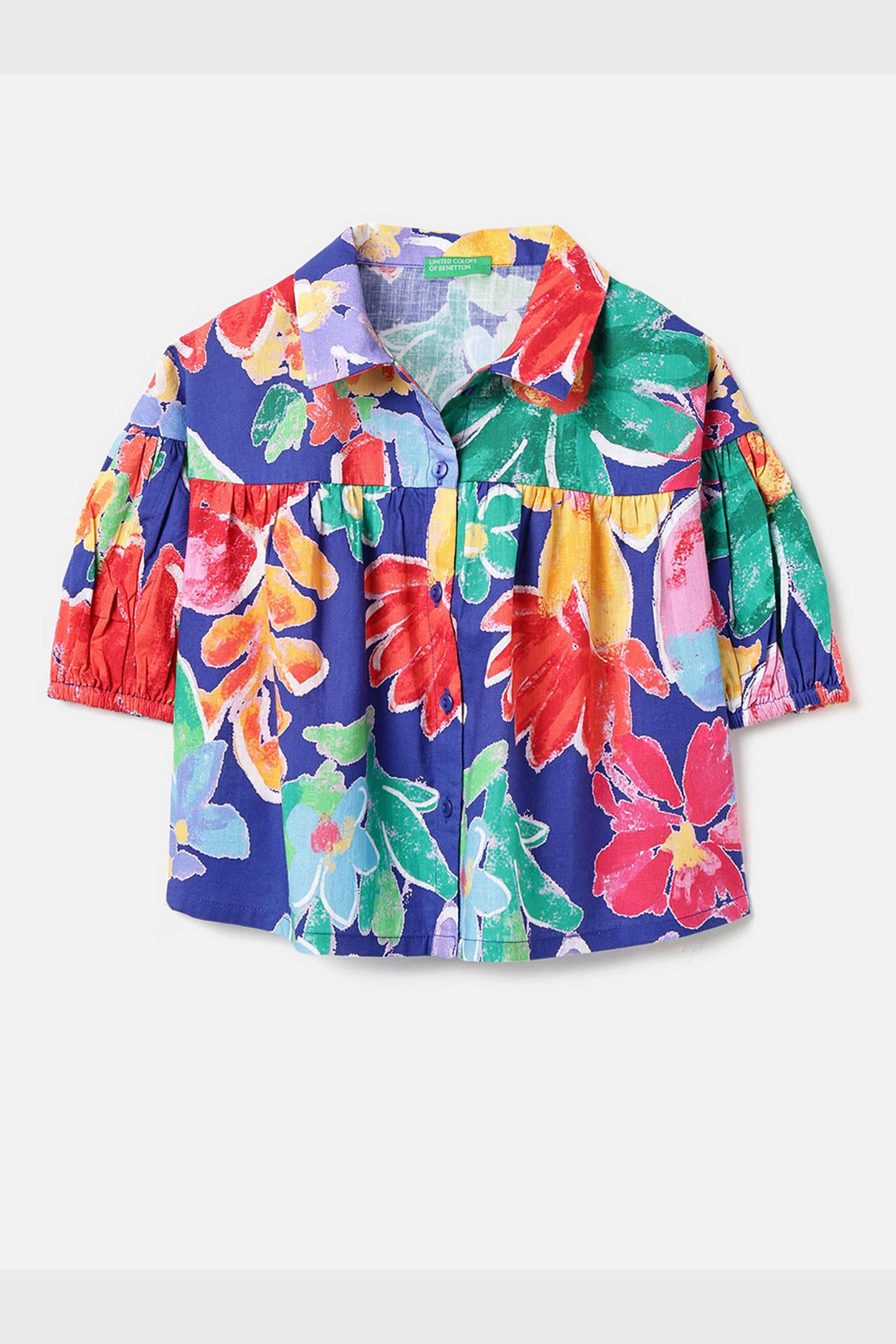 Printed-Cotton-Classic-Collar-Girls-Shirt