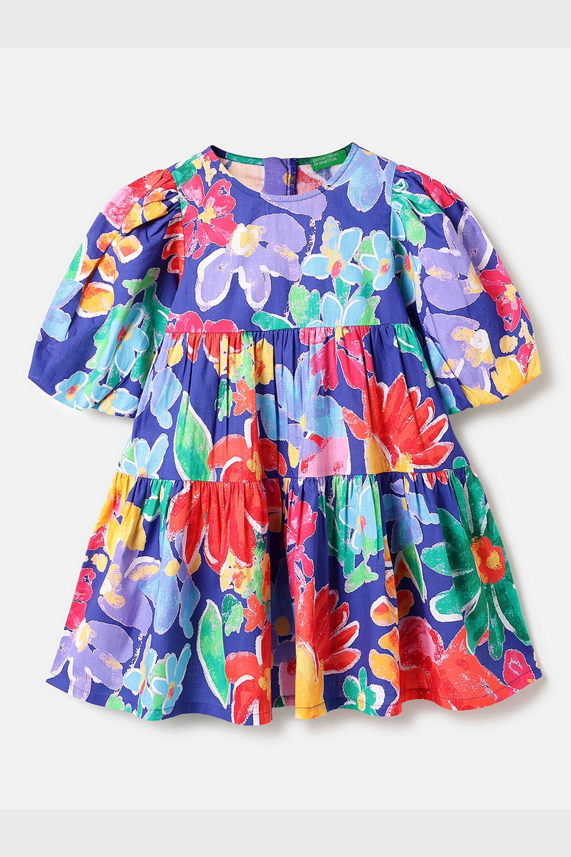 Printed-Cotton-Round-Neck-Girls-Casual-Wear-Dress