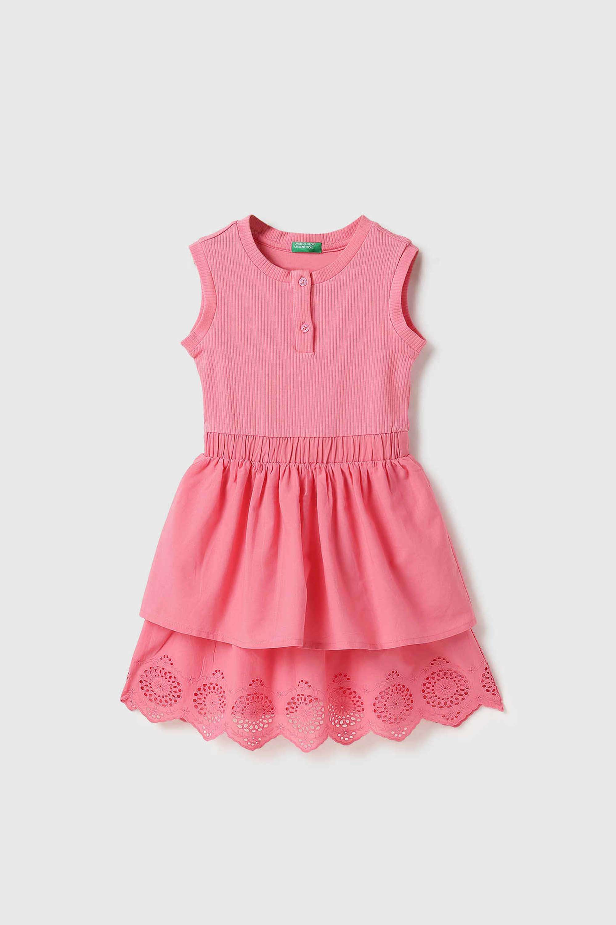 Schiffli-Girls-Round-Neck-Girls-Casual-Wear-Dress