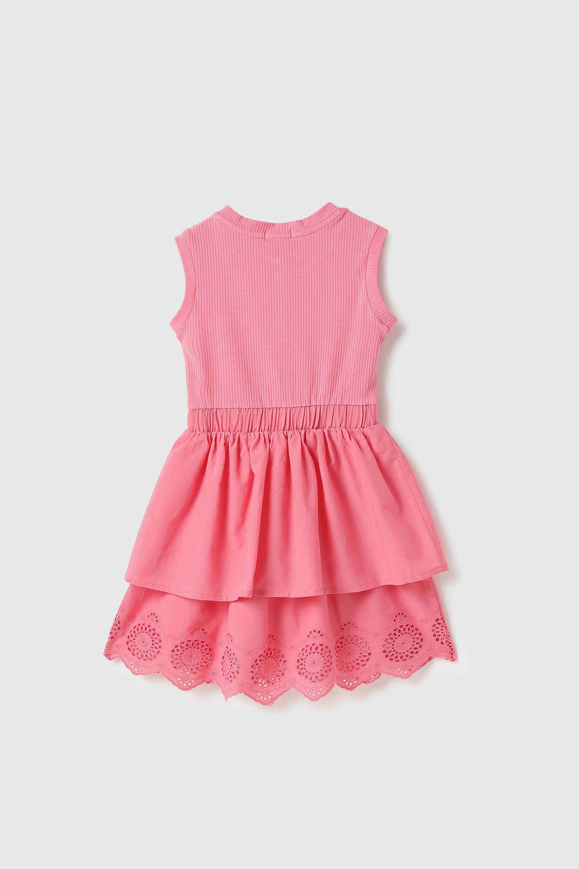 Printed-Infant-Girls-Round-Neck-Infant-Girls-Casual-Wear-Dress