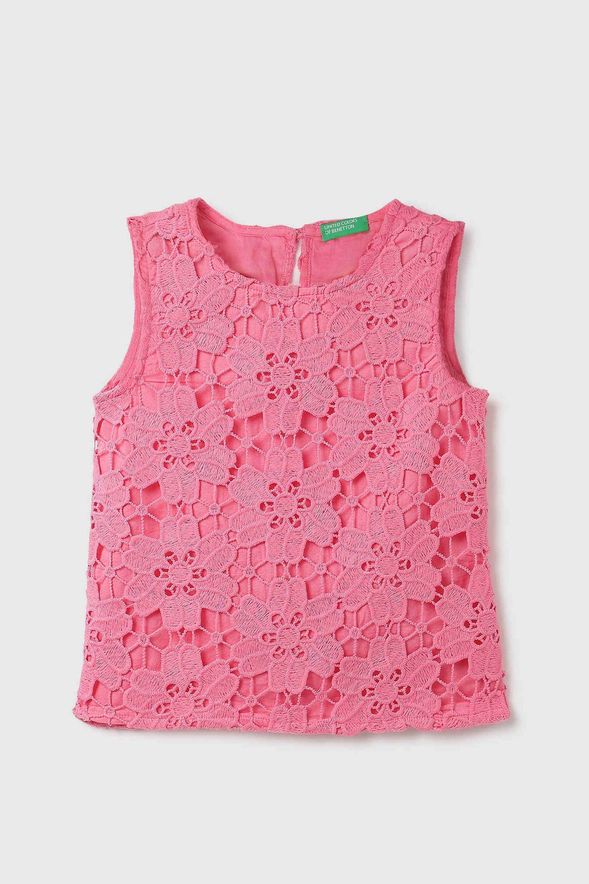 Textured-Cotton-Round-Neck-Girls-Top