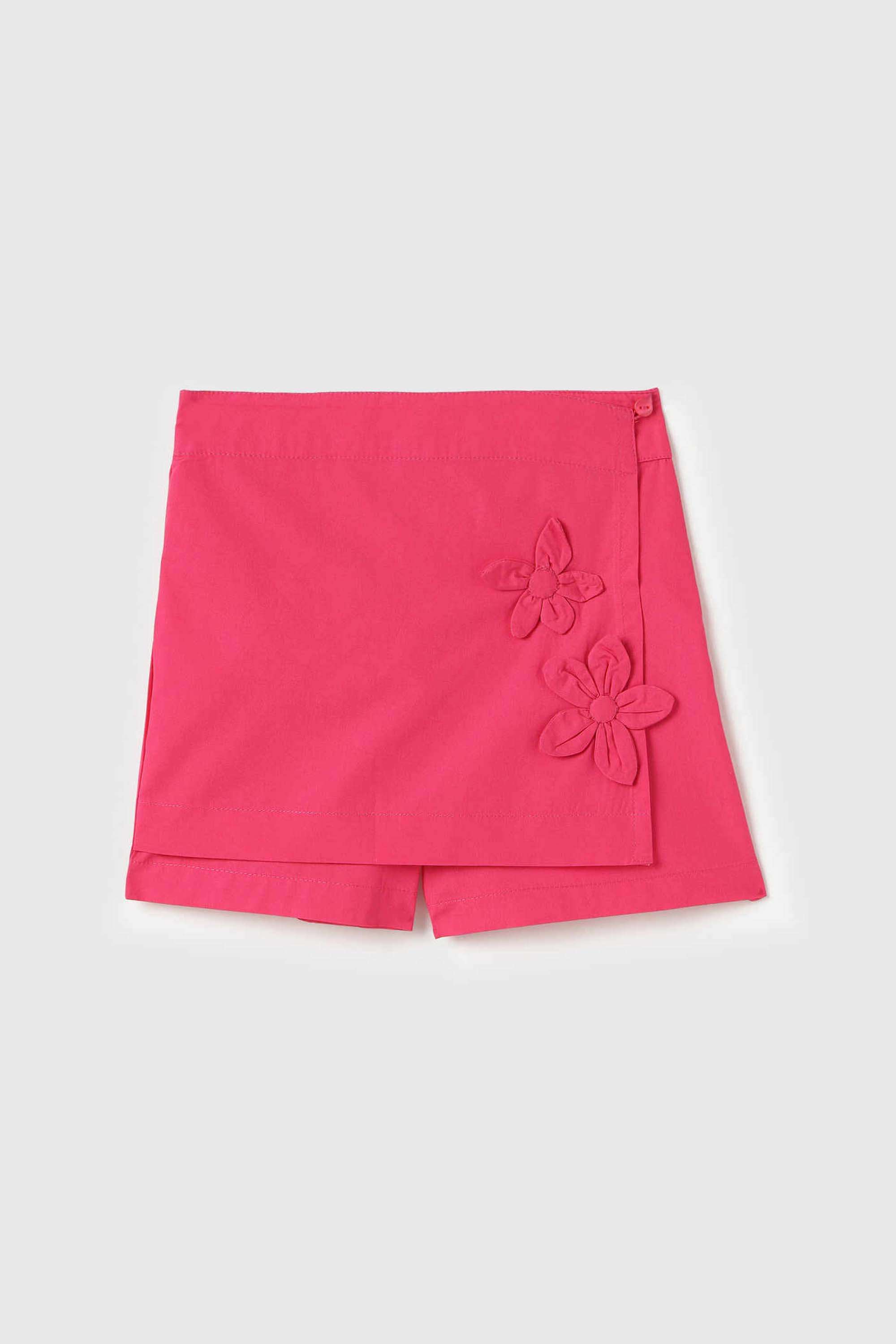 Solid-Cotton-Regular-Fit-Girls-Shorts