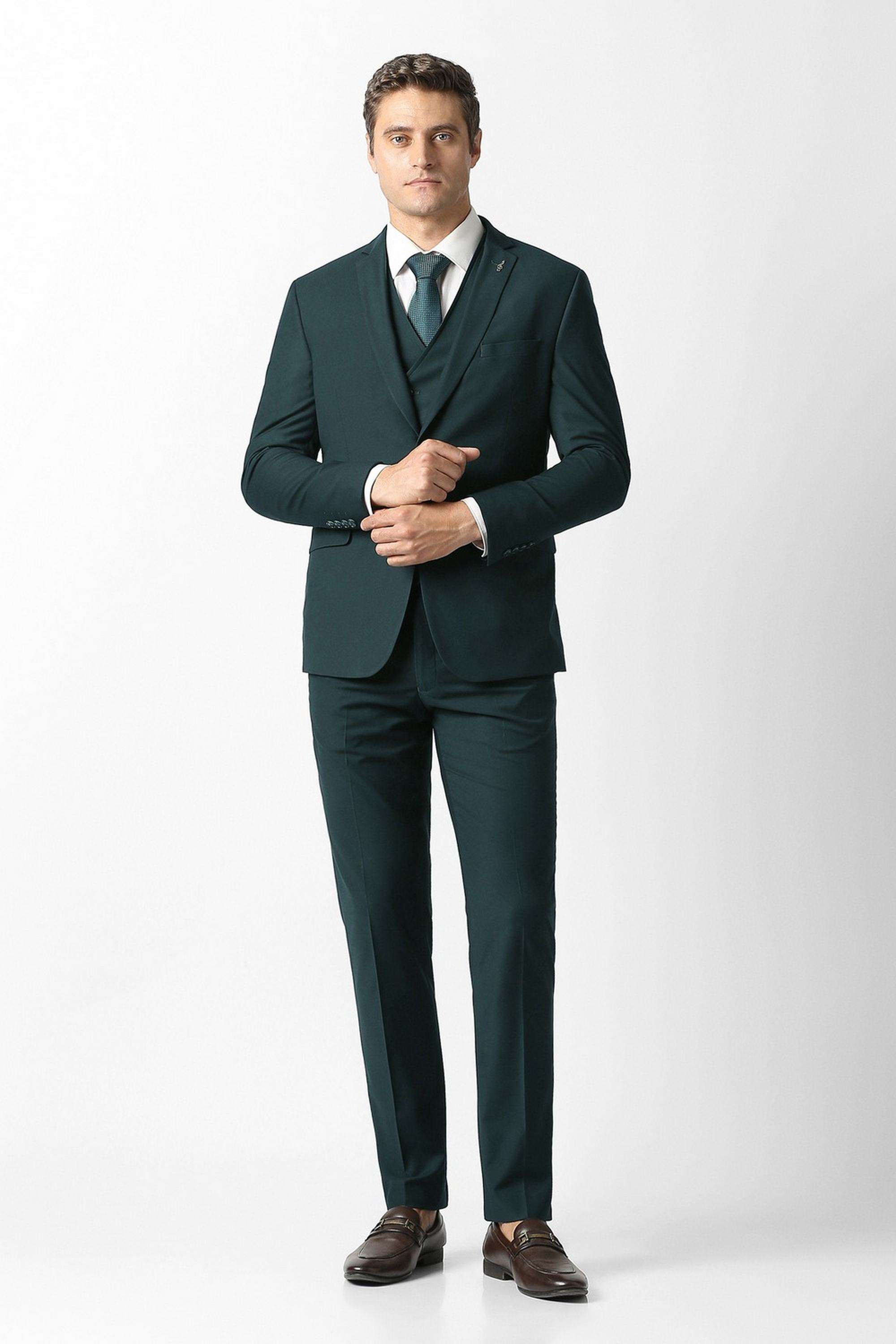 Solid-Polyester-Blend-Slim-Fit-Men-s-Suit