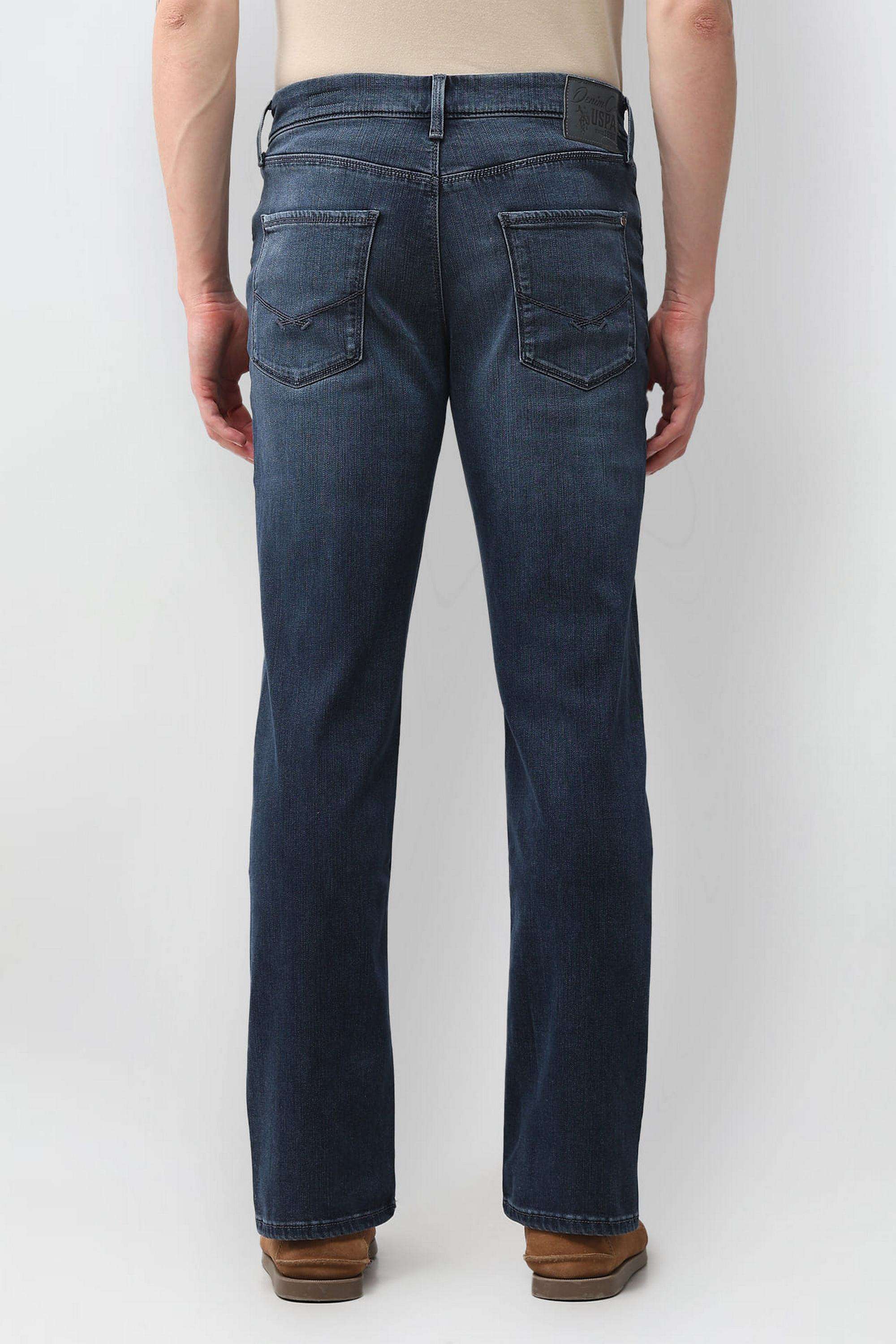 Solid-Blended-Fabric-Straight-Fit-Men-s-Jeans