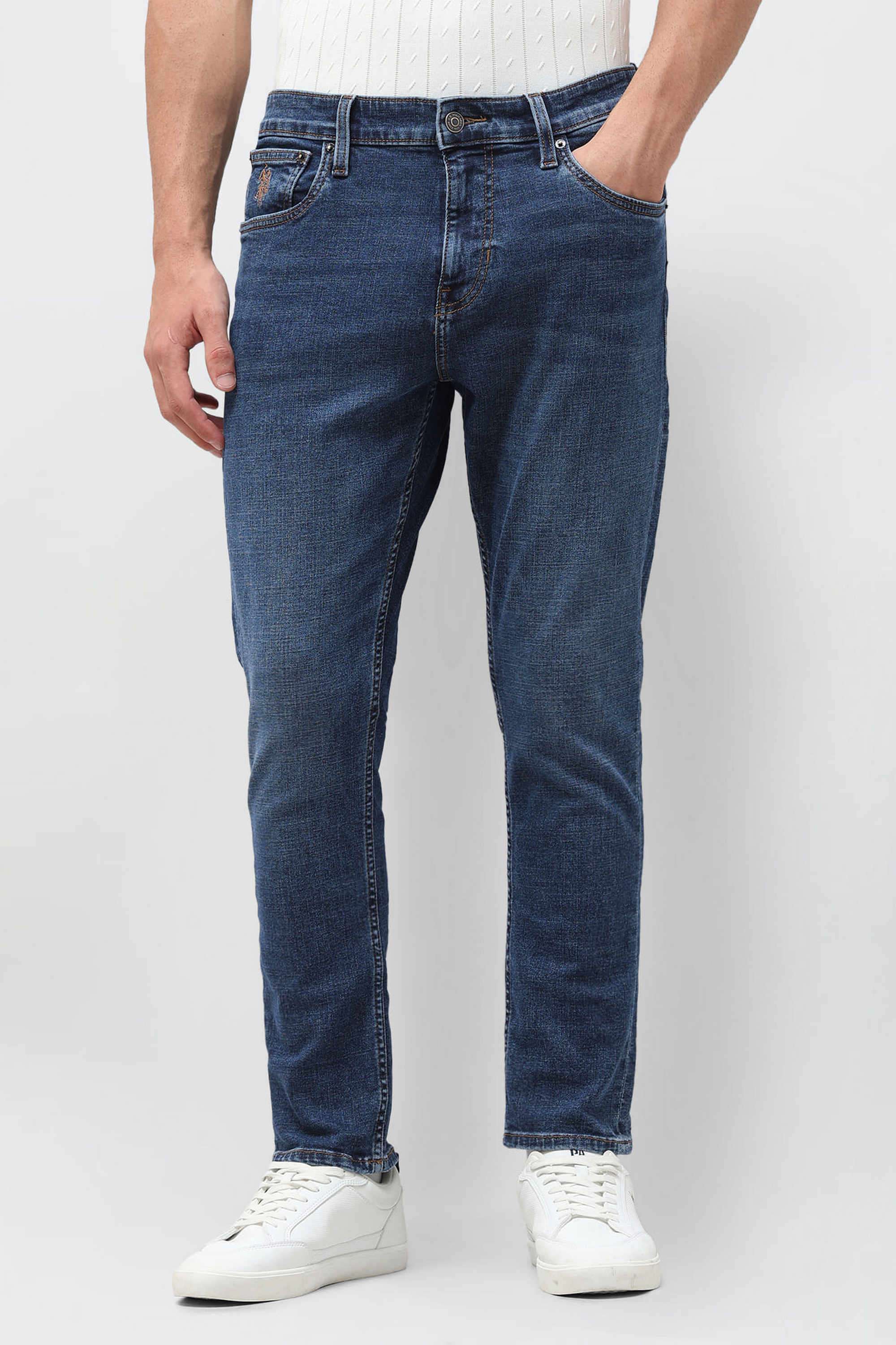Solid-Cotton-Tapered-Fit-Men-s-Jeans