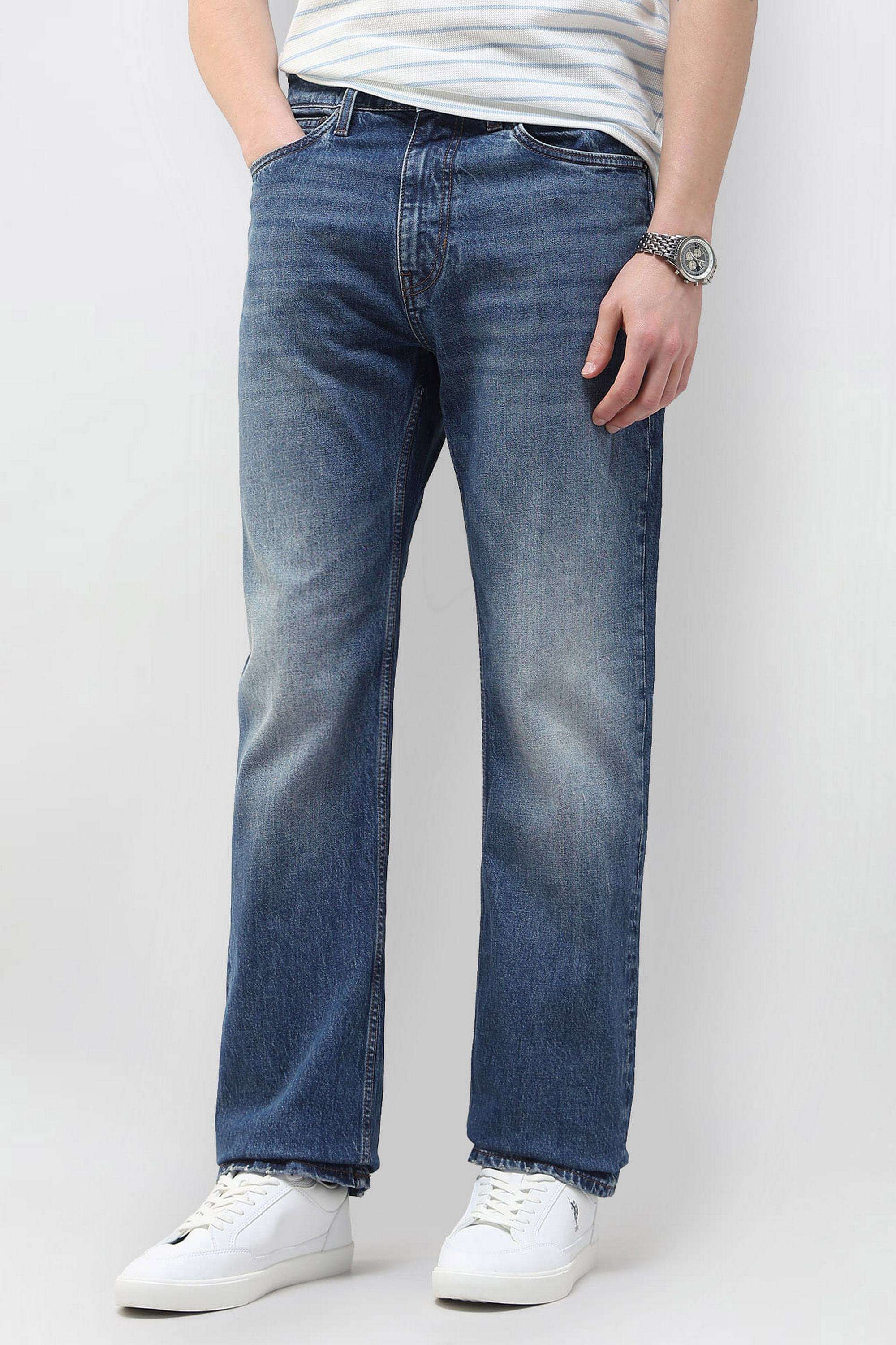 Solid-Cotton-Bootcut-Fit-Men-s-Jeans