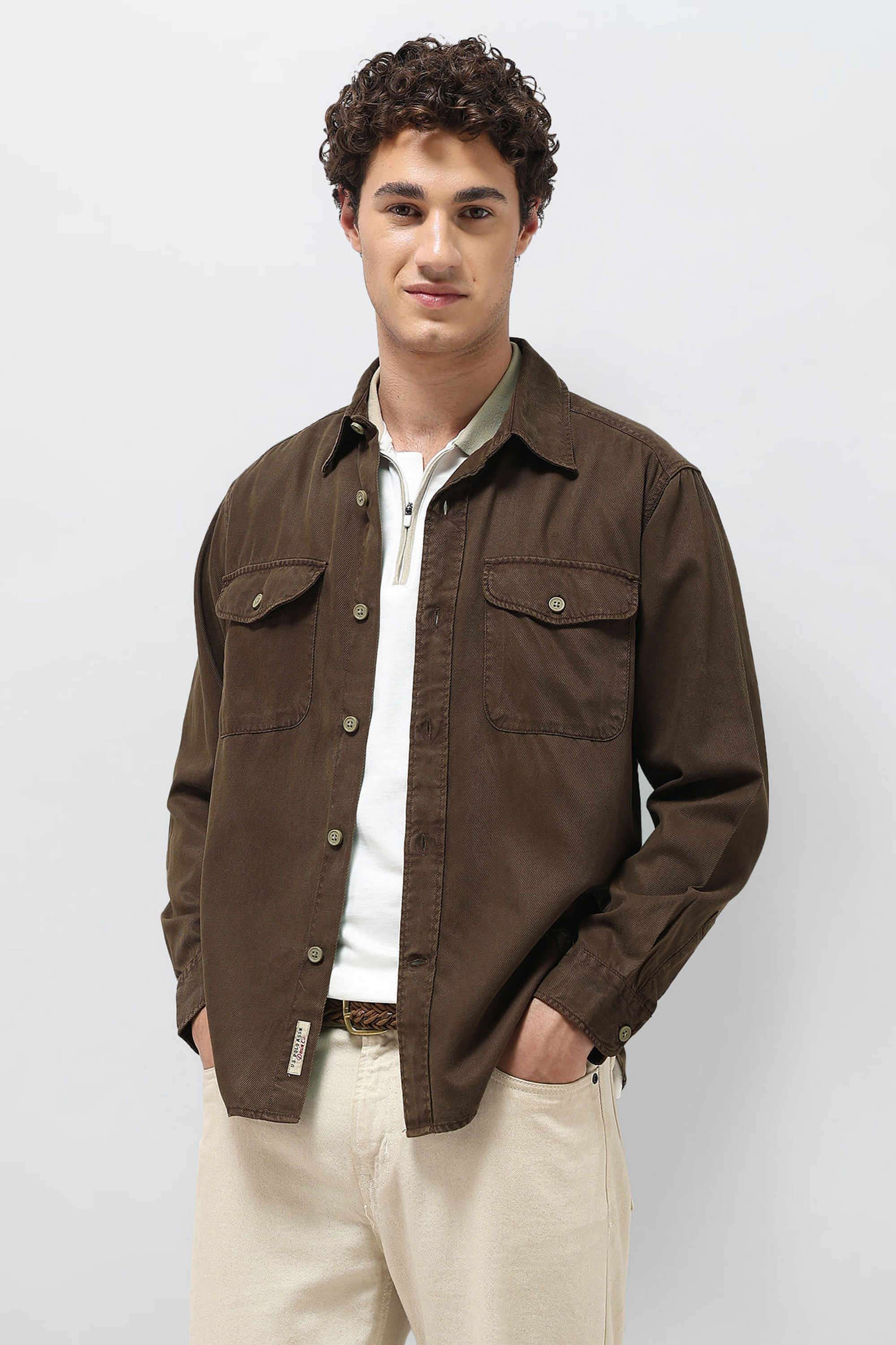 Solid-Blended-Fabric-Relaxed-Fit-Men-s-Shirt