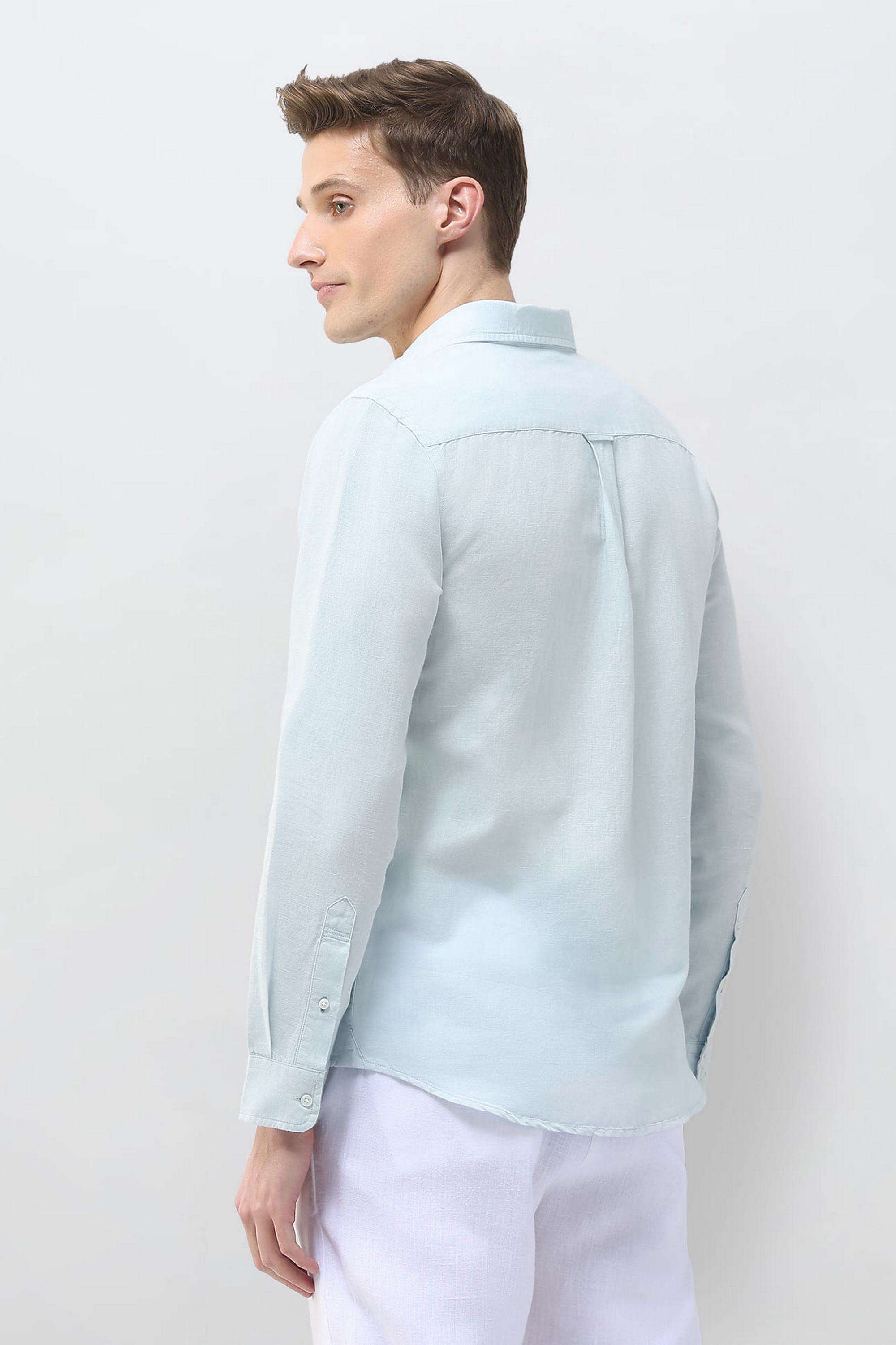 Solid-Cotton-Regular-Fit-Men-s-Casual-Wear-Shirt