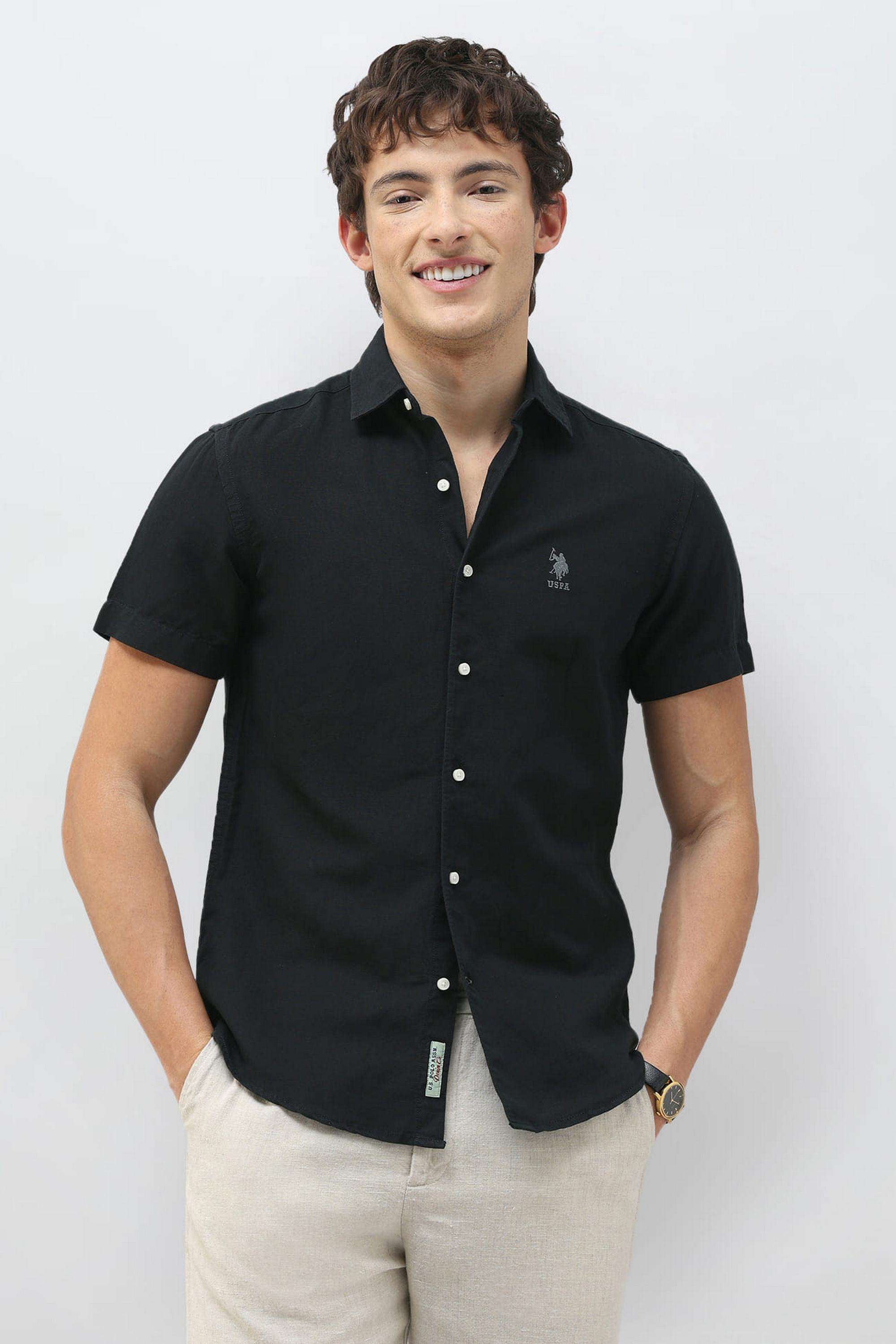 Solid-Linen-Regular-Fit-Men-s-Shirt