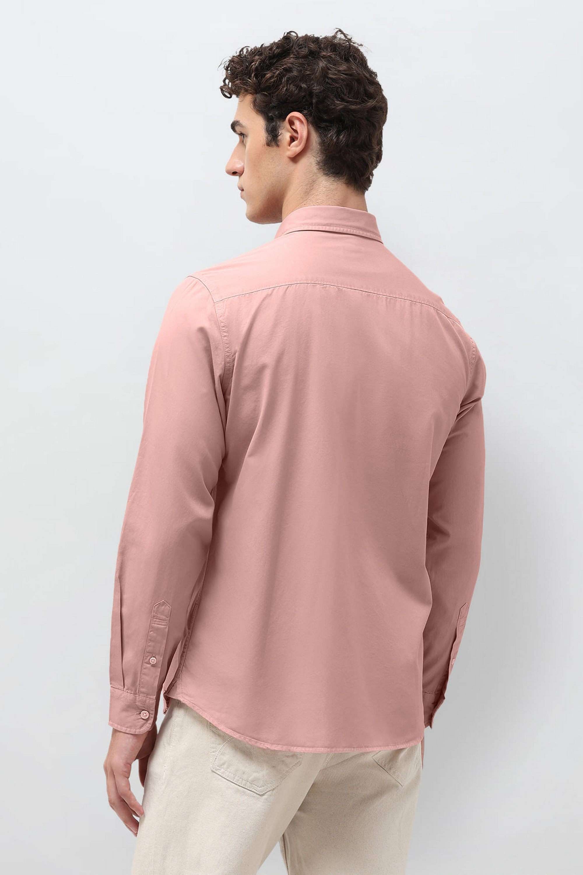 Solid-Cotton-Regular-Fit-Men-s-Casual-Shirt