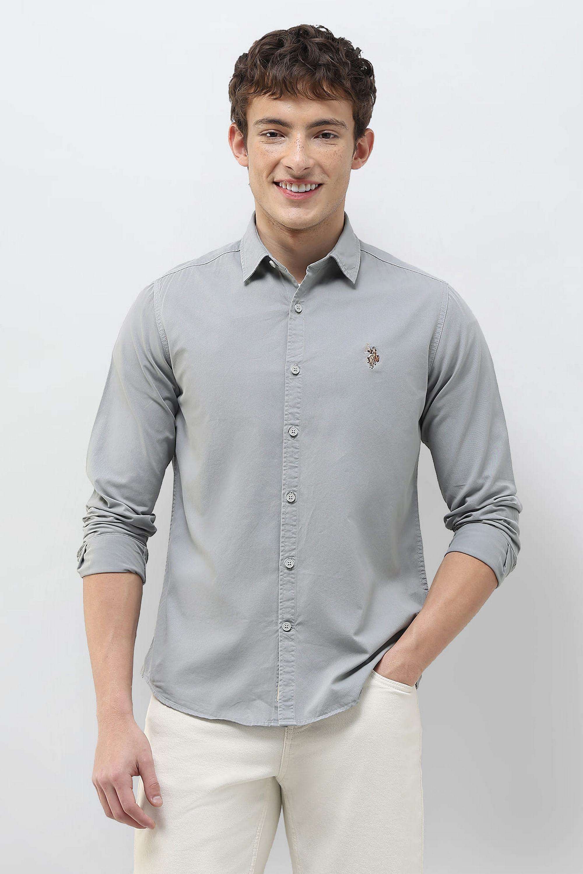 Solid-Cotton-Regular-Fit-Men-s-Shirt