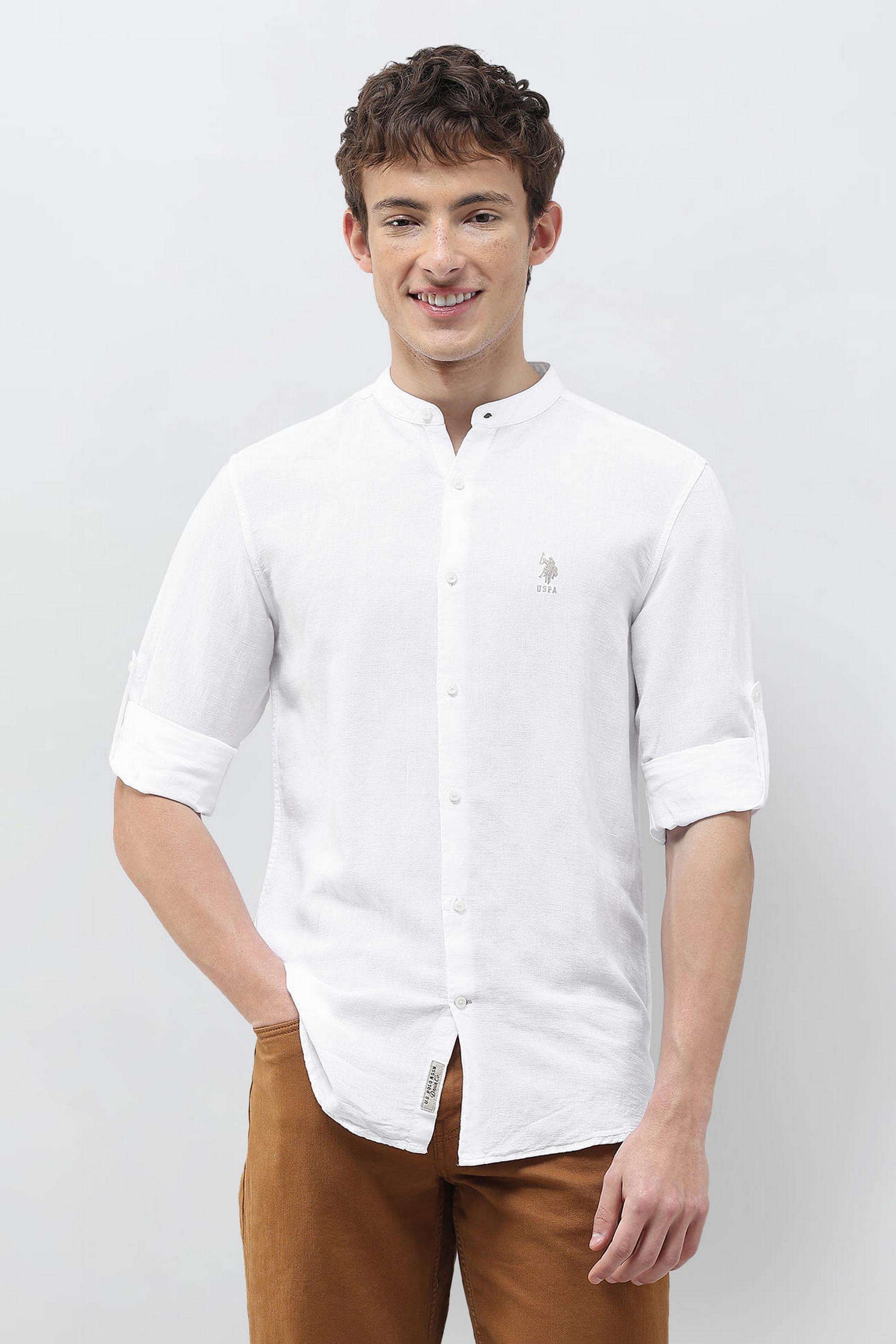 Solid-Linen-Regular-Fit-Men-s-Shirt