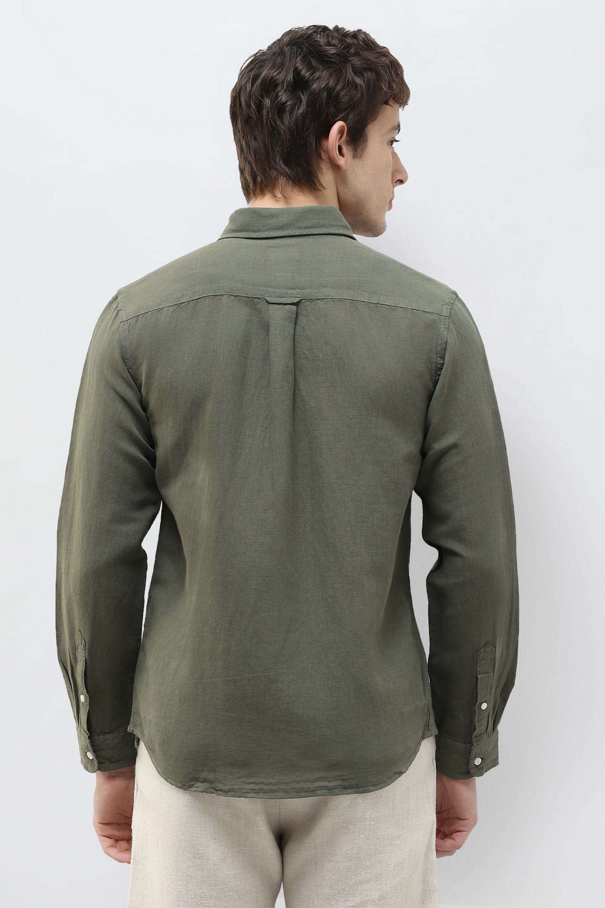 Solid-Linen-Regular-Fit-Men-s-Casual-Shirt