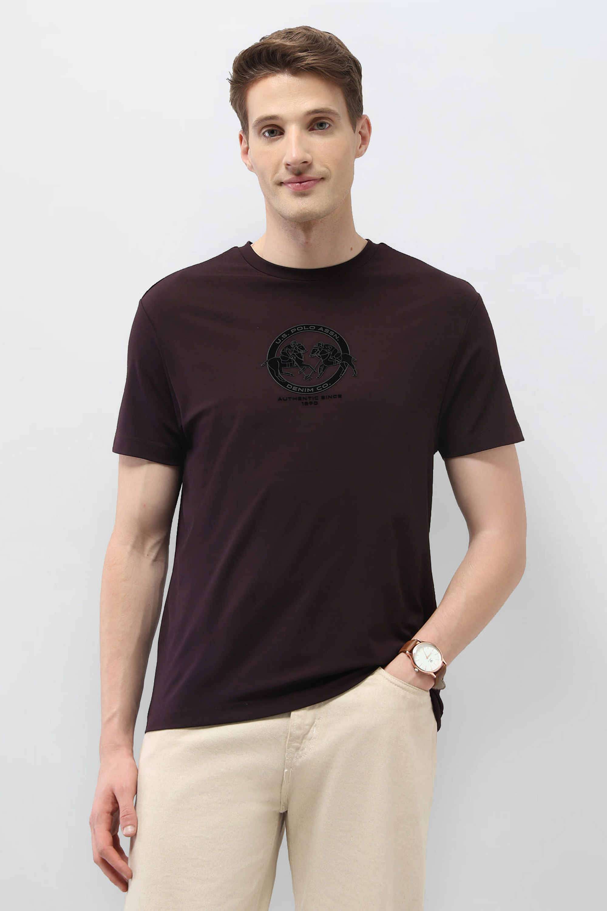 Black-&-Gold-Solid-Rayon-Round-Neck-Men-s-T-Shirt