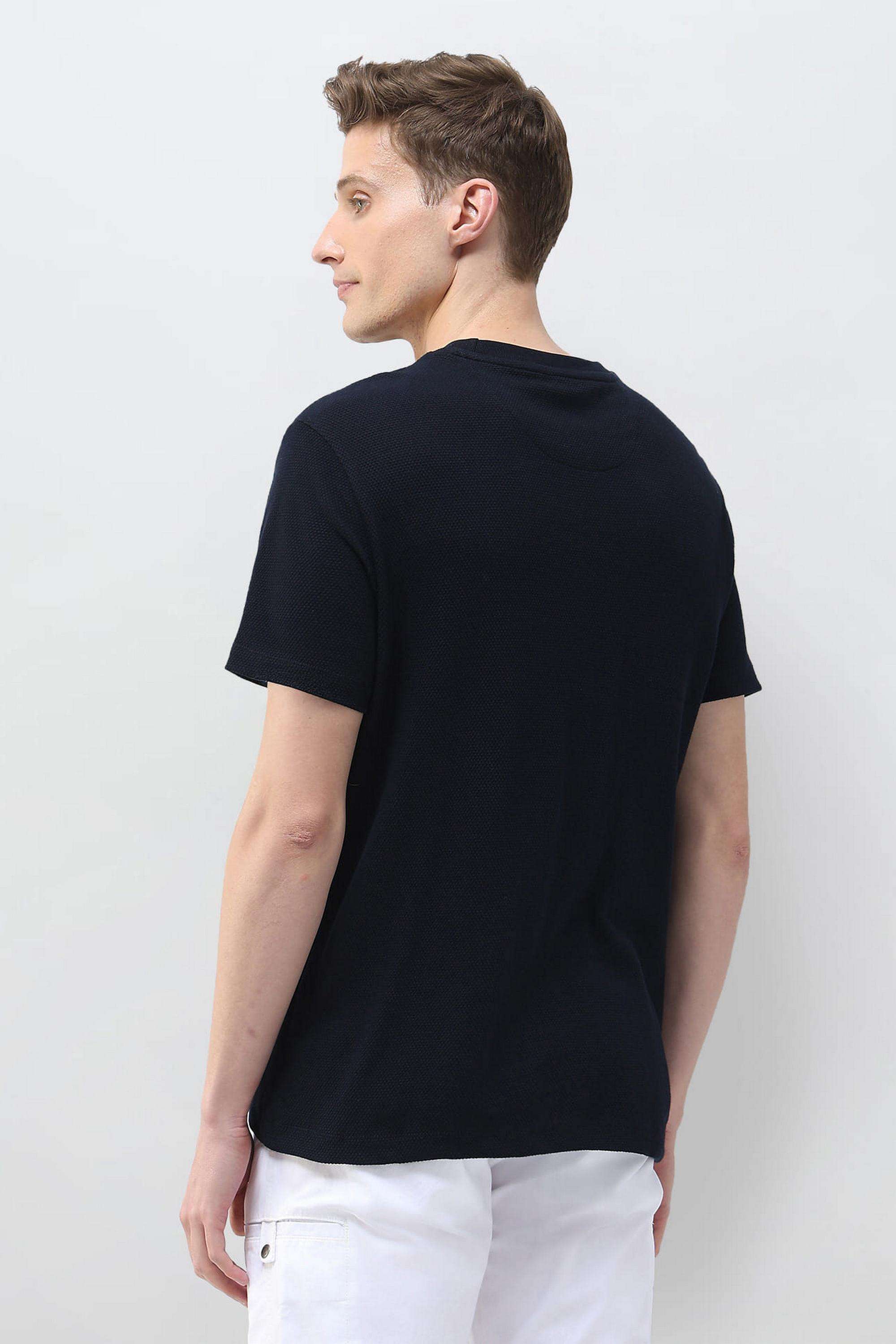 Textured-Cotton-Round-Neck-Men-s-T-Shirt