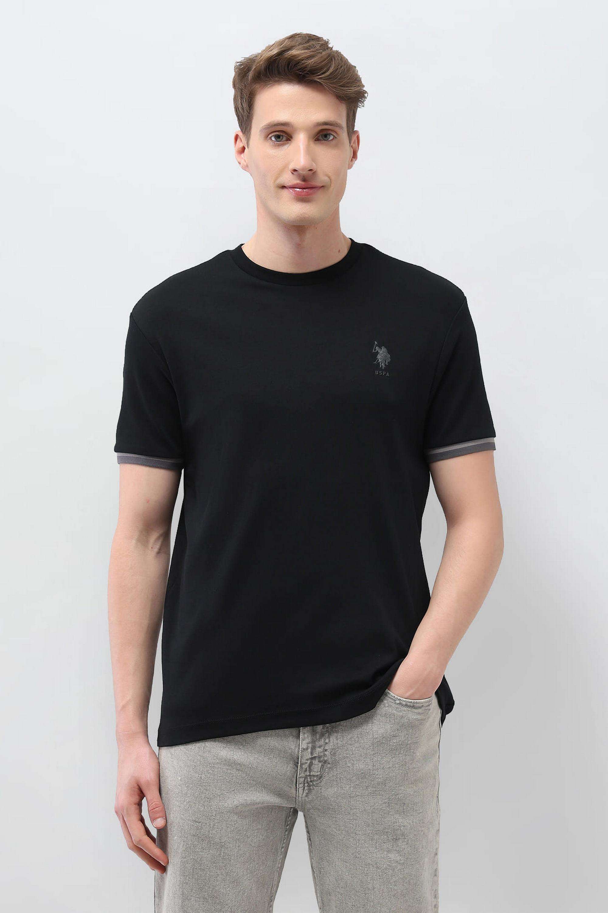Solid-Cotton-Round-Neck-Men-s-T-Shirt