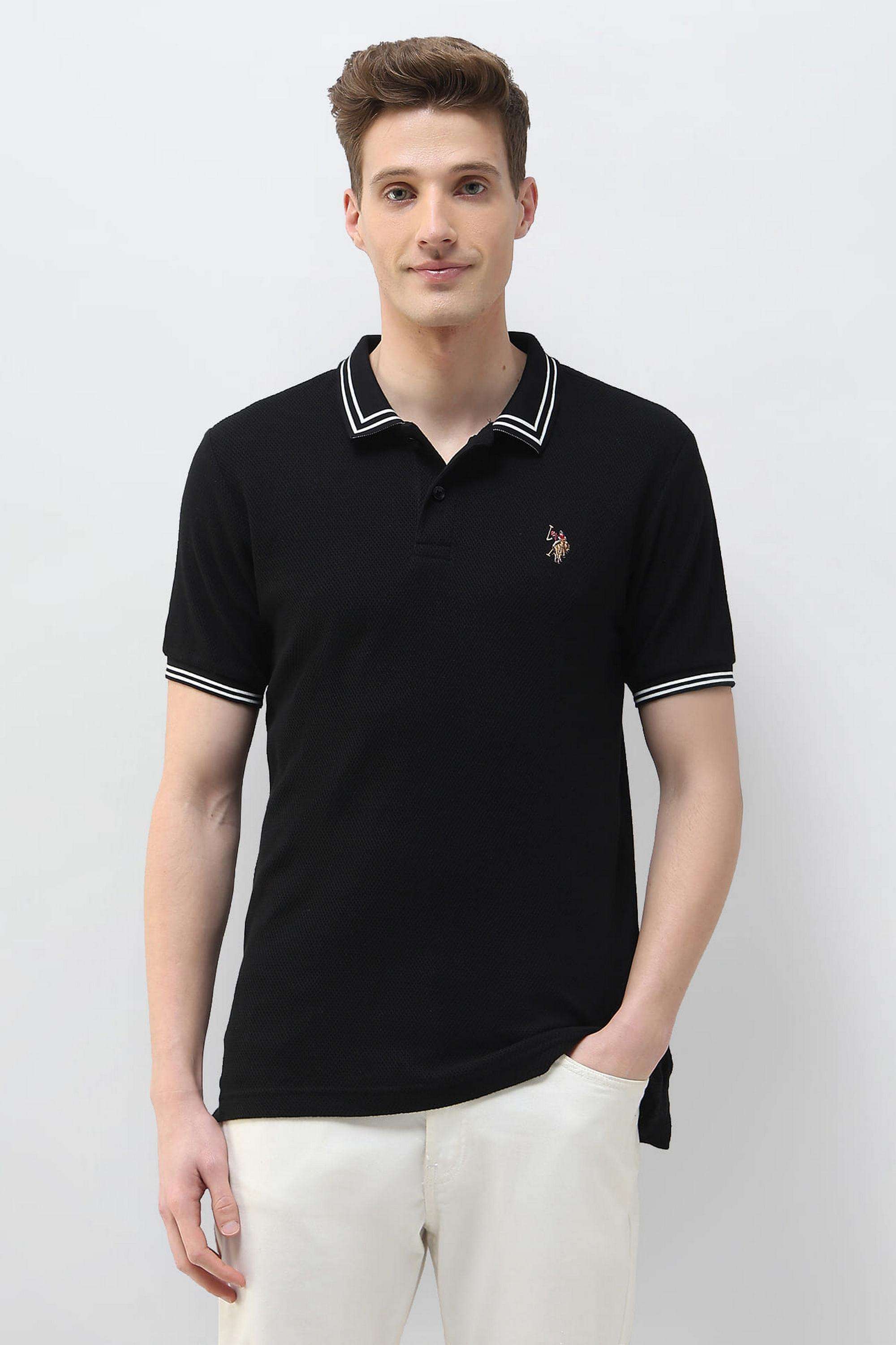 Textured-Cotton-Polo-Men-s-T-Shirt