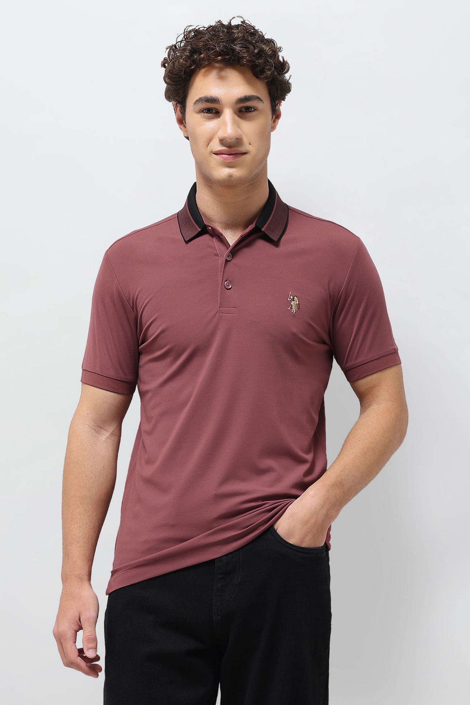 Solid-Rayon-Polo-Men-s-T-Shirt